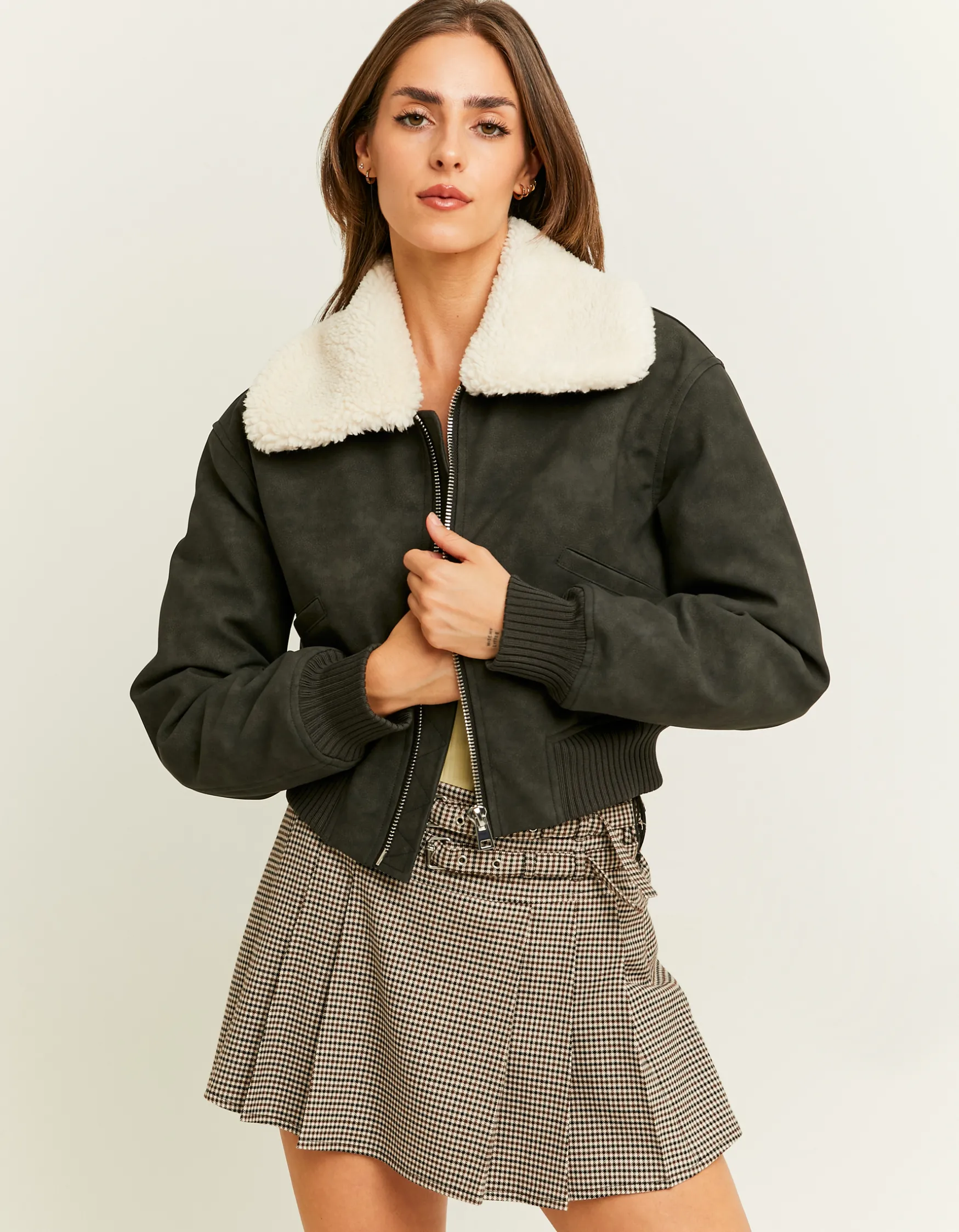 Tally Weijl Aviatorjacke mit abnehmbarem Shearling-Kragen^ Jacken