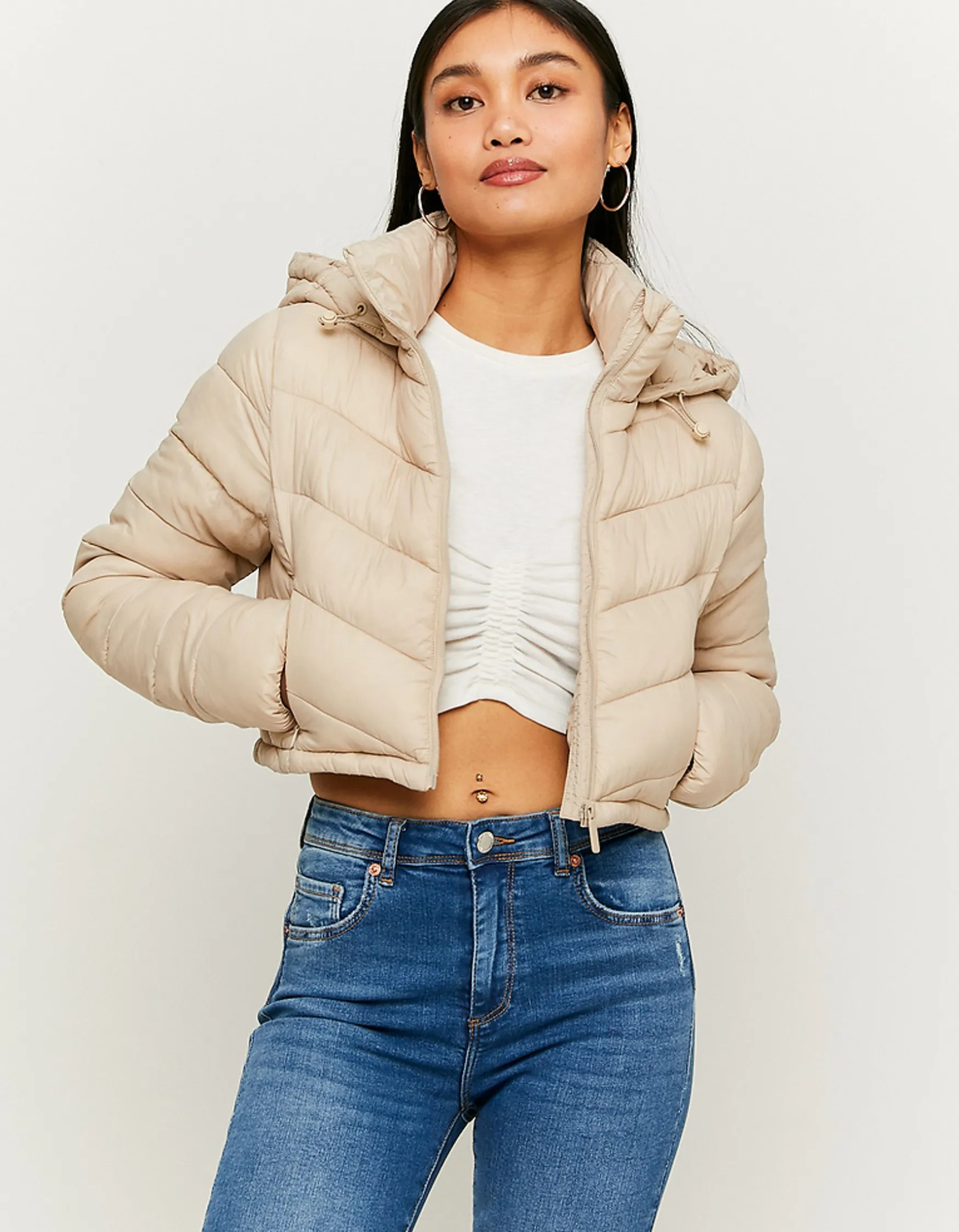 Tally Weijl Beige Cropped SteppJacke^ Jacken