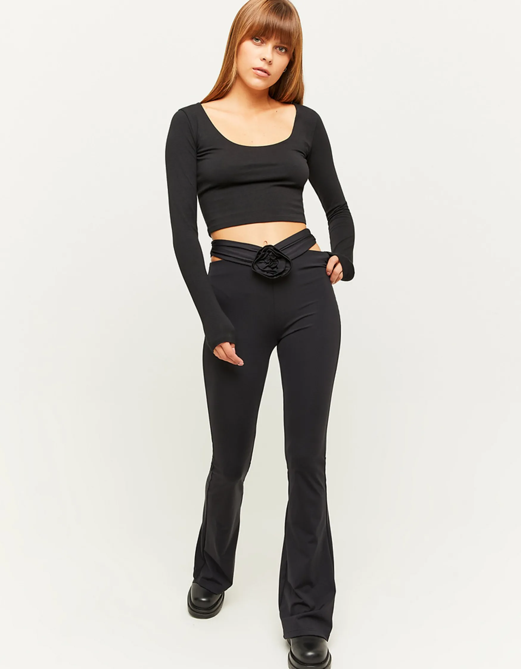 Tally Weijl Black High Waist Flare Leggings^ Hosen | Leggings