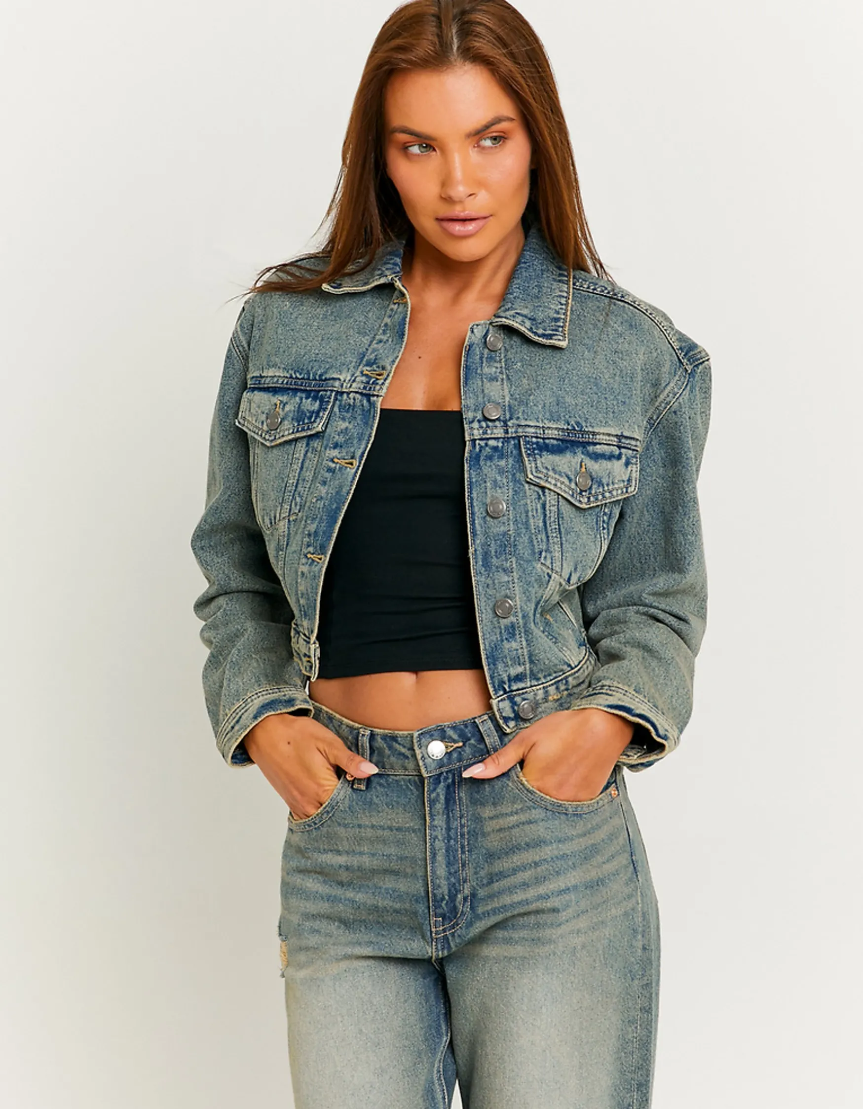 Tally Weijl e Cropped Denim Jacke^ Jacken