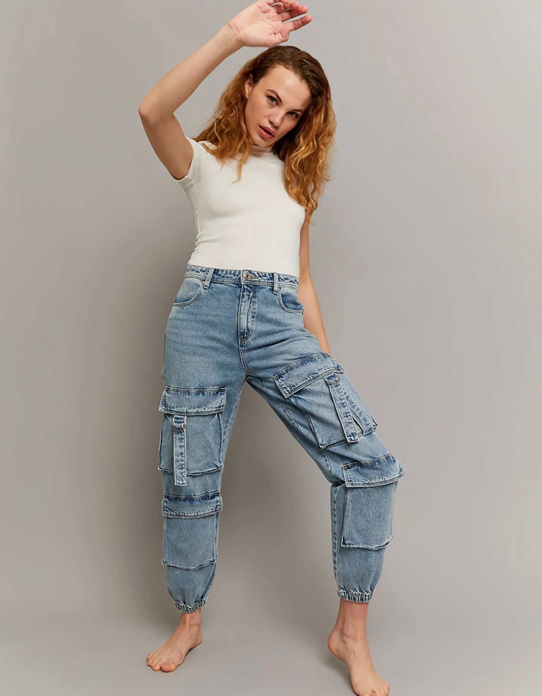 Tally Weijl e High Waist Jogger Cargo-Jeans^ Jeans