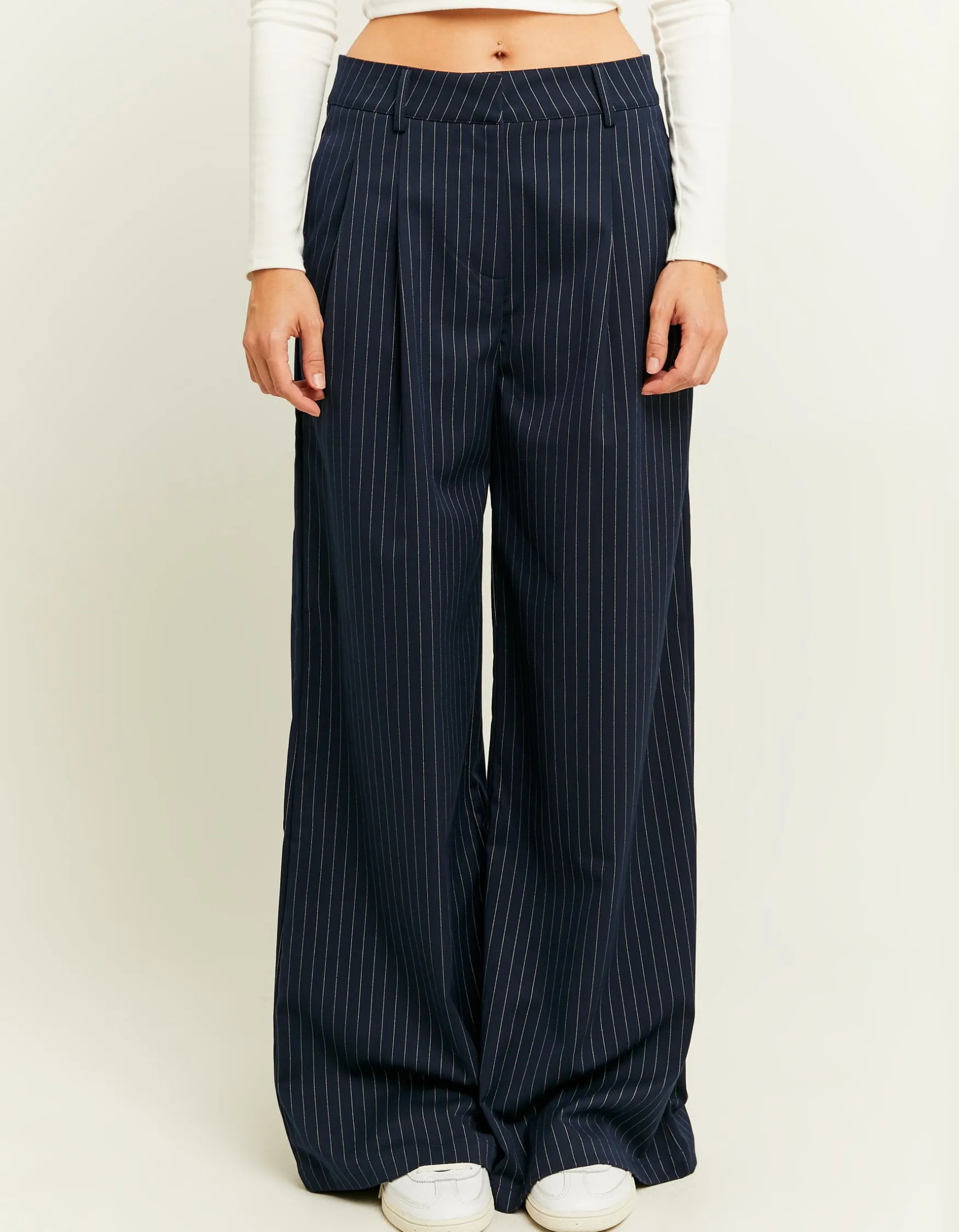 Tally Weijl Blaue "Pinstripe" Wide Leg Hose^ Hosen