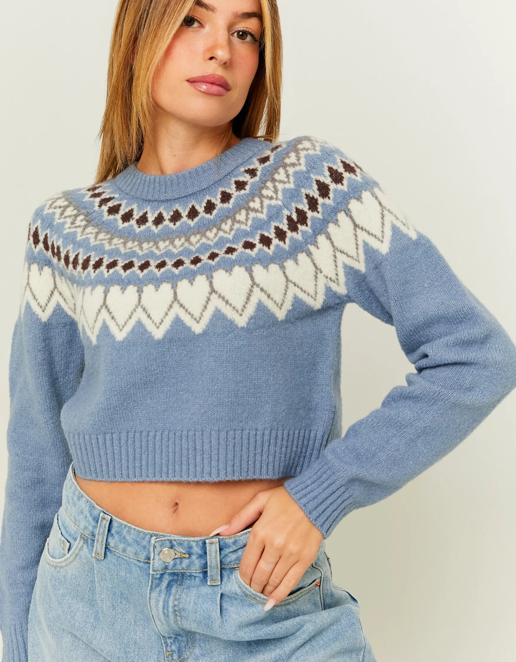 Tally Weijl Blauer kurzer Pullover^ Strick