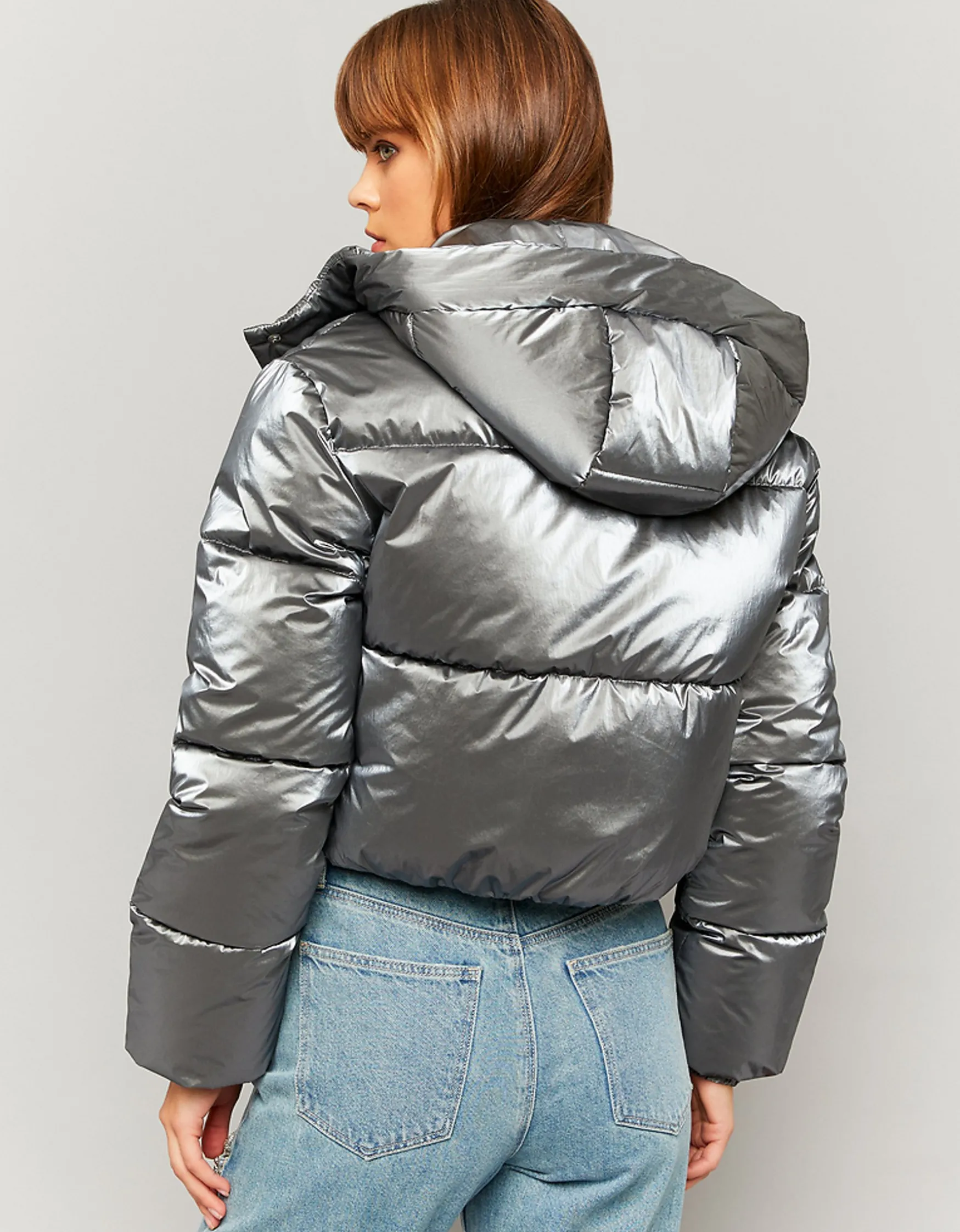 Tally Weijl Gepolsterte Kurzjacke in Silber^ Jacken