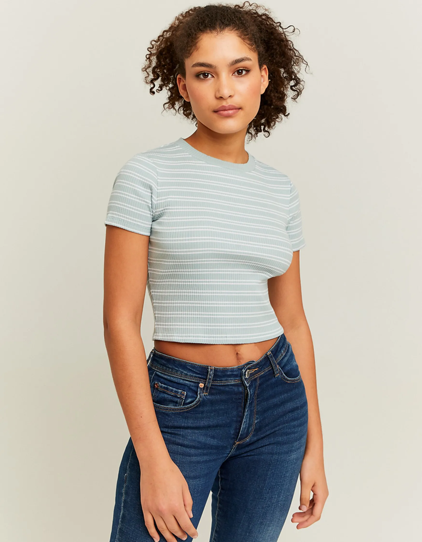 Tally Weijl Gestreiftes Cropped Basic T-Shirt^ Basic T-Shirts