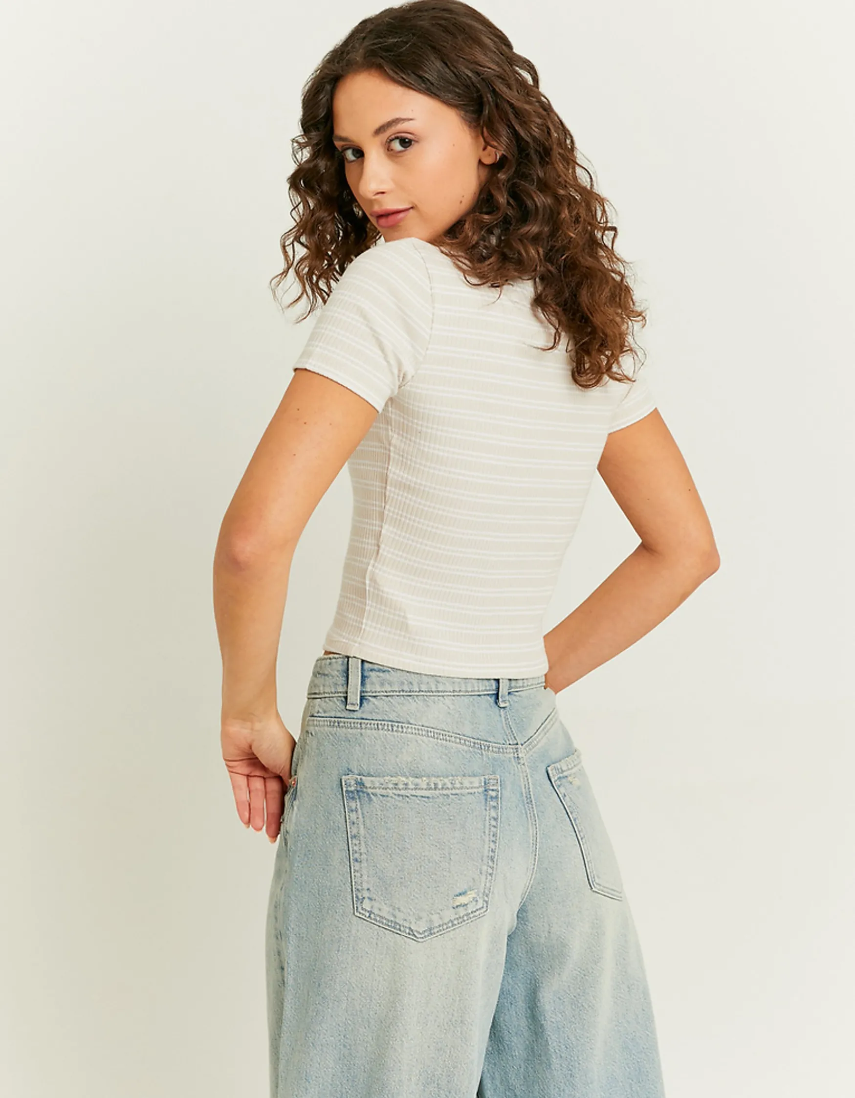 Tally Weijl Gestreiftes Cropped T-Shirt^ Basic T-Shirts