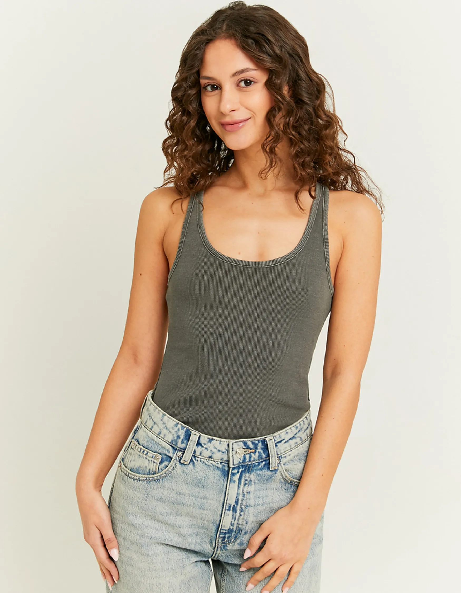 Tally Weijl er Acid Wash Basic Bodysuit^ Basic T-Shirts | Bodies