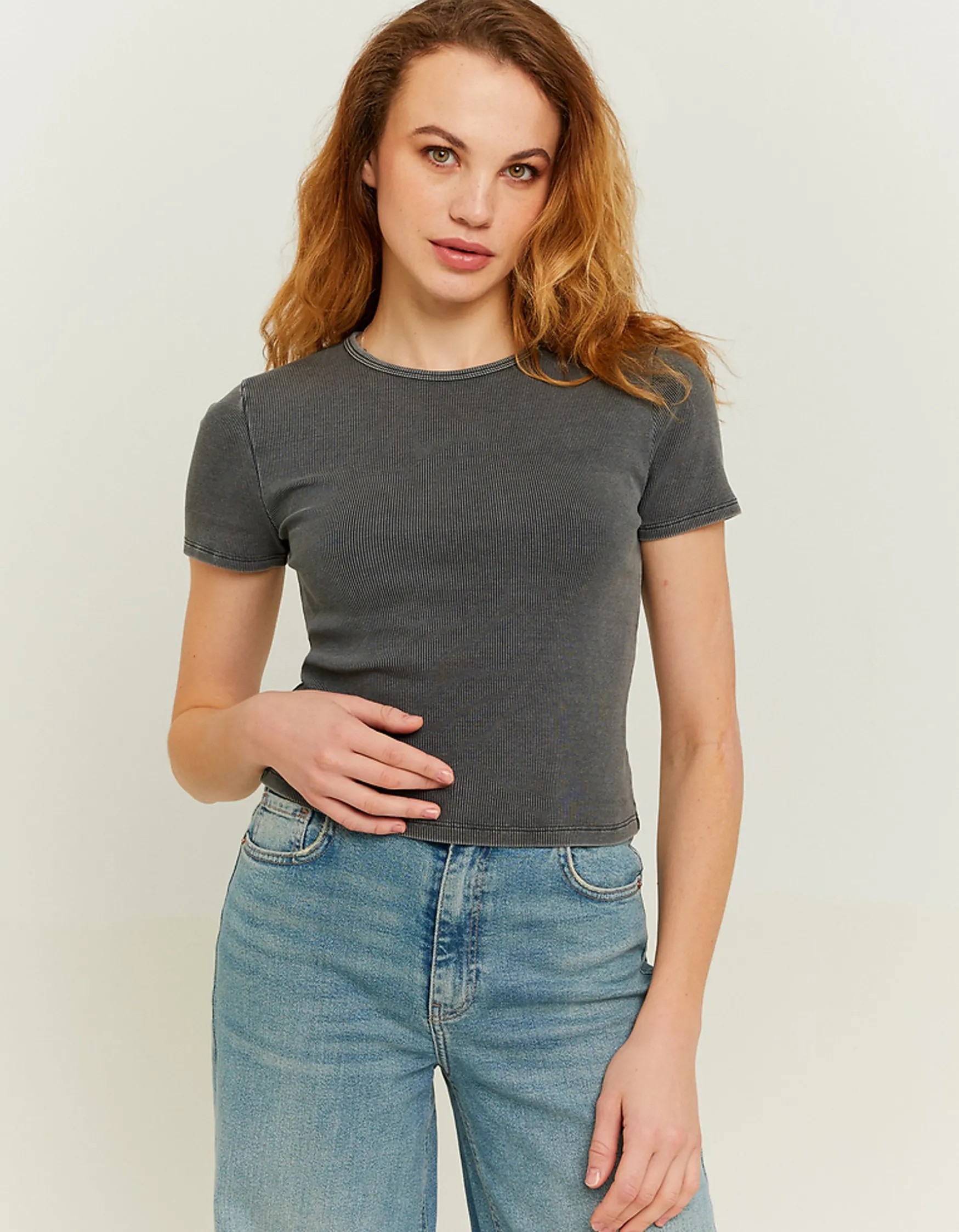 Tally Weijl es Acid Wash Basic T-Shirt^ Basic T-Shirts