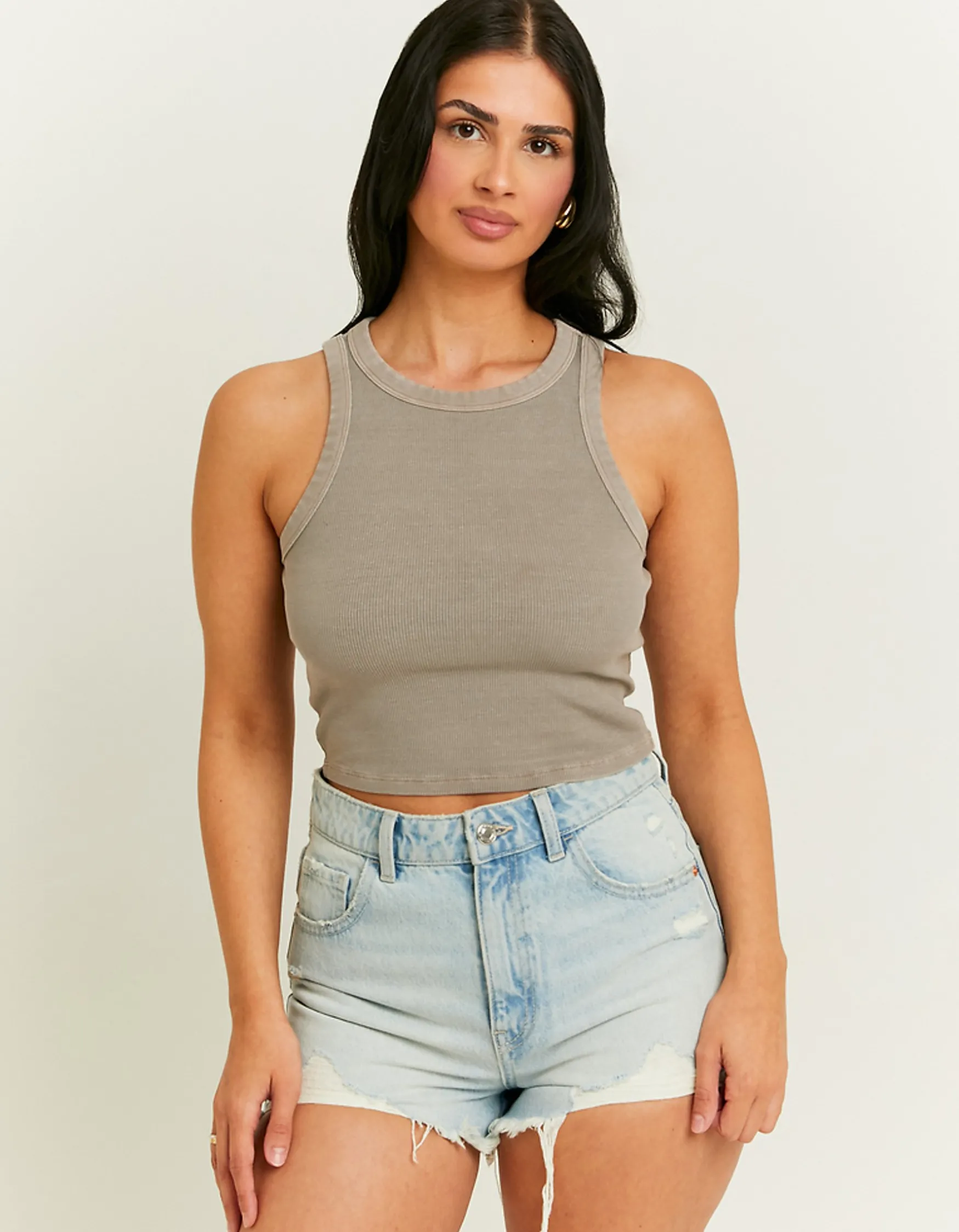 Tally Weijl es Basic Cropped Tank Top^ Basic T-Shirts