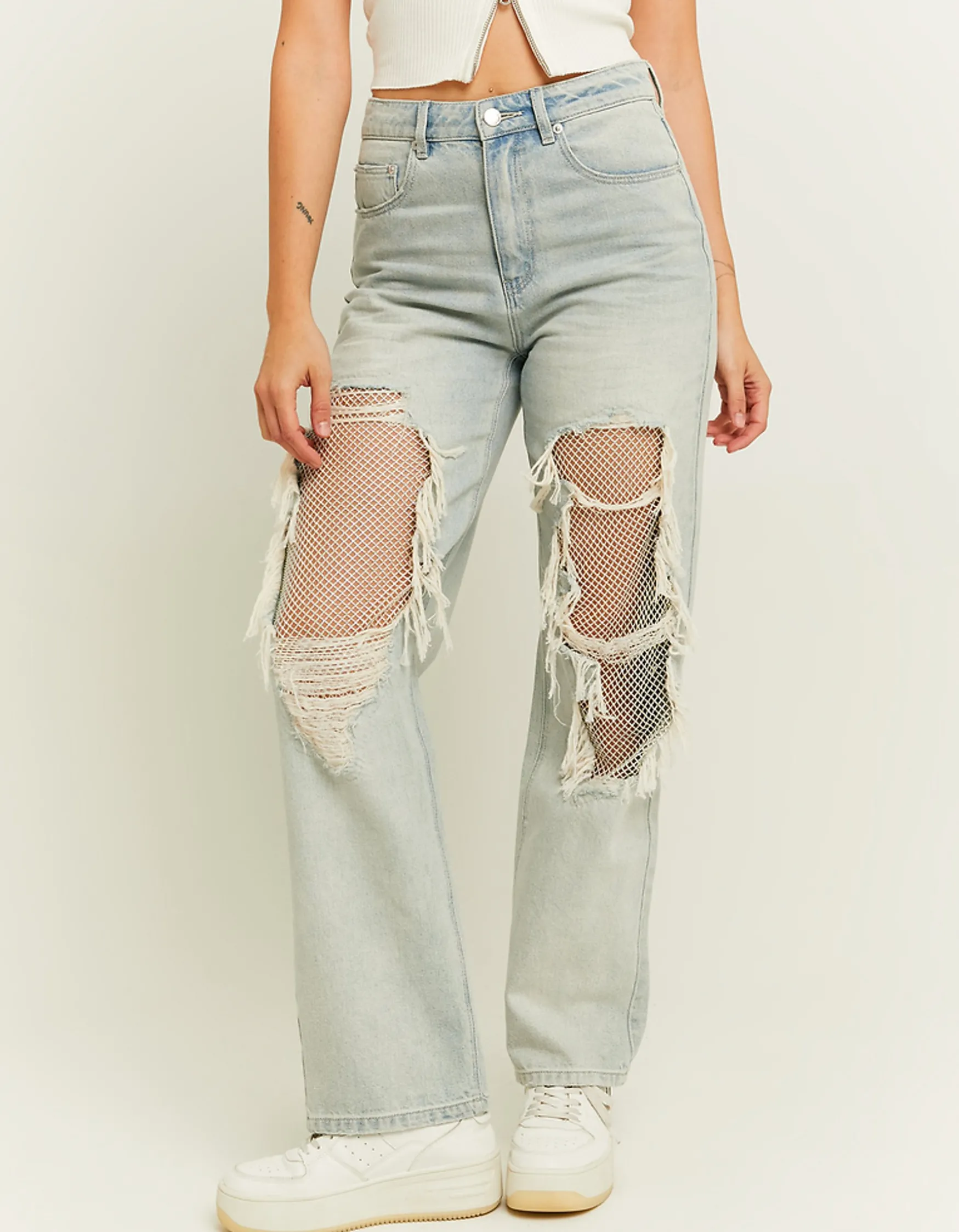 Tally Weijl Helle Straight Leg Jeans mit Destroyed-Effekten^ Jeans