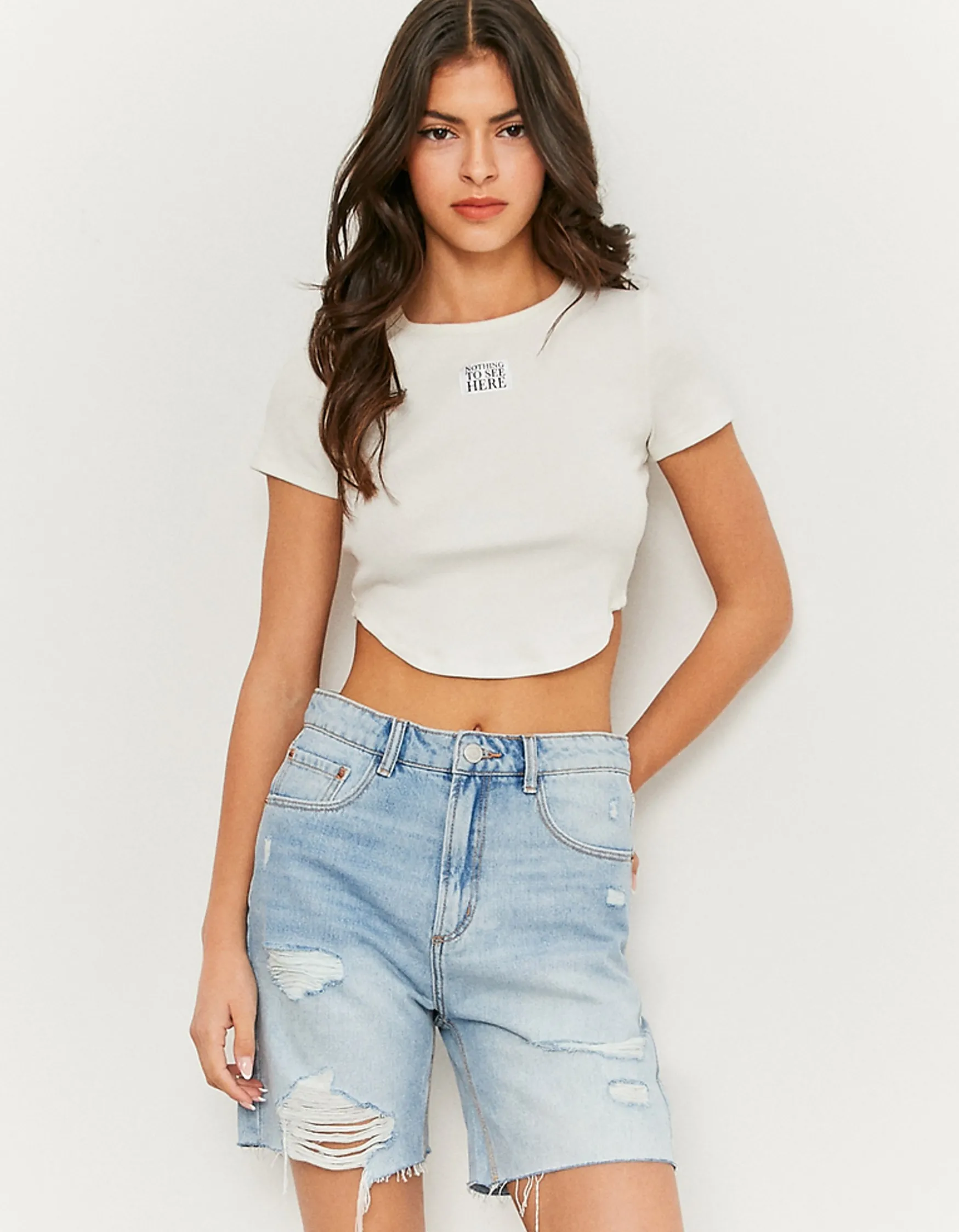 Tally Weijl High Waist Denim Bermuda Shorts^ Shorts