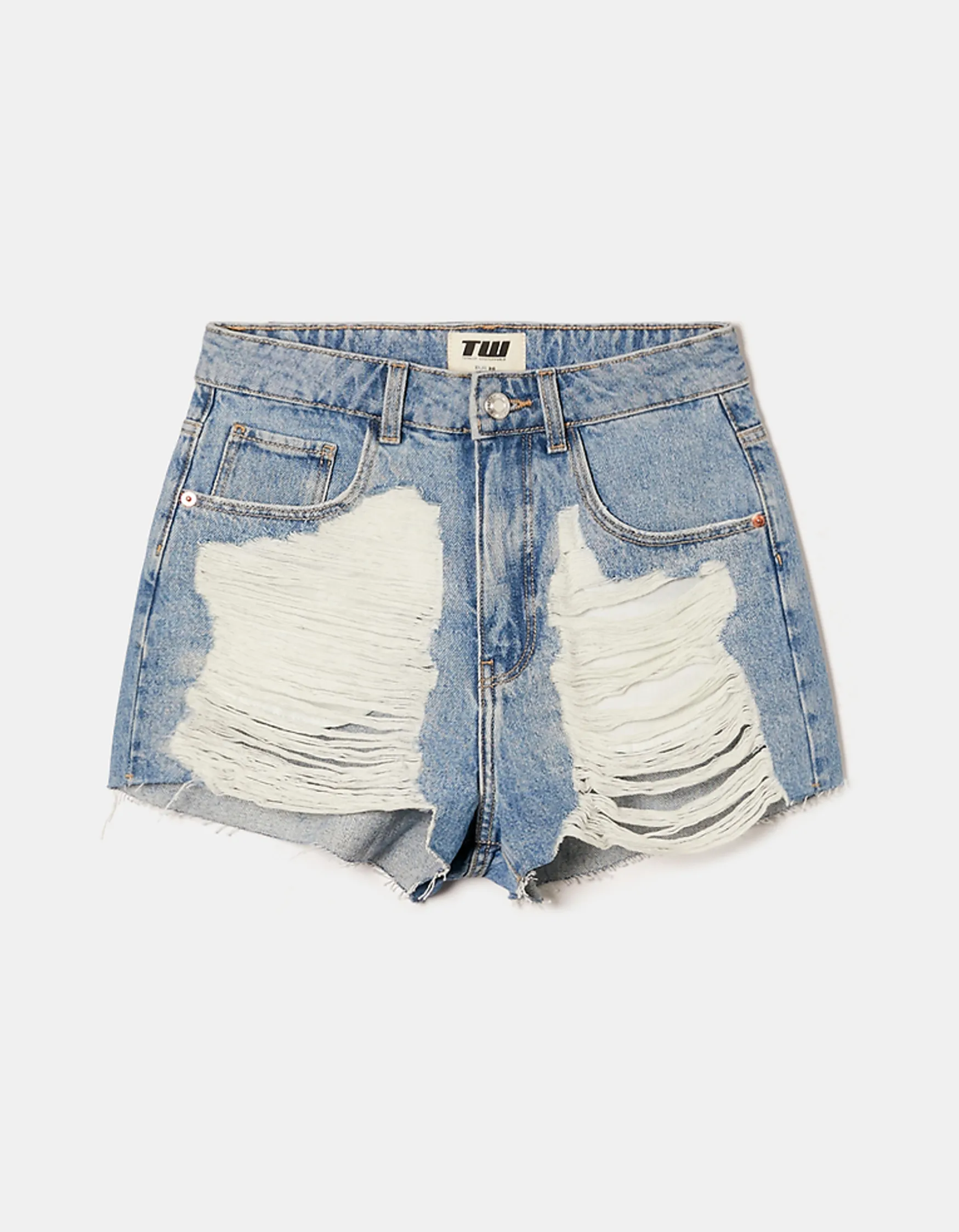 Tally Weijl High Waist Destroy Denim Shorts^ Shorts