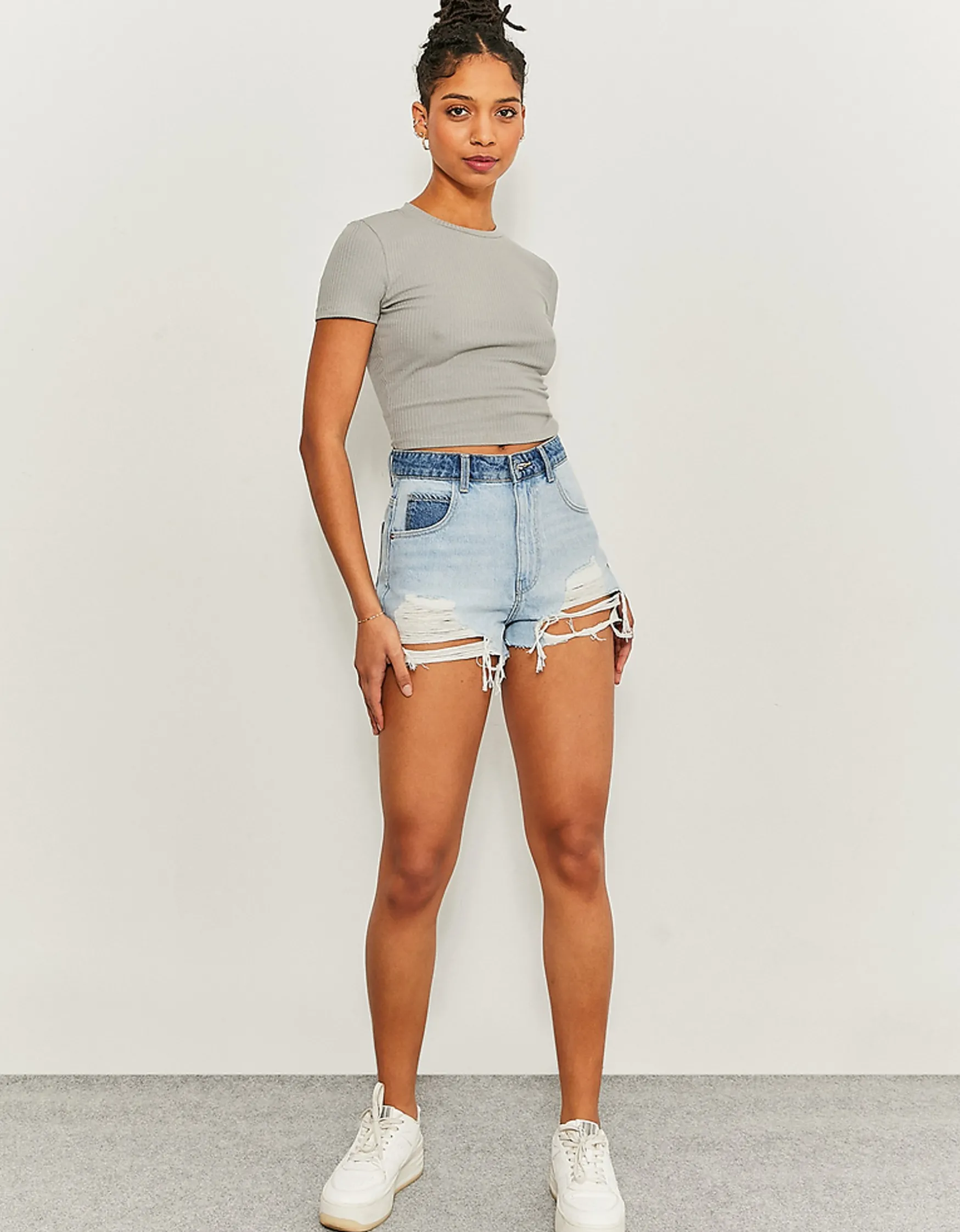 Tally Weijl High Waist Destroy Mom Shorts^ Shorts