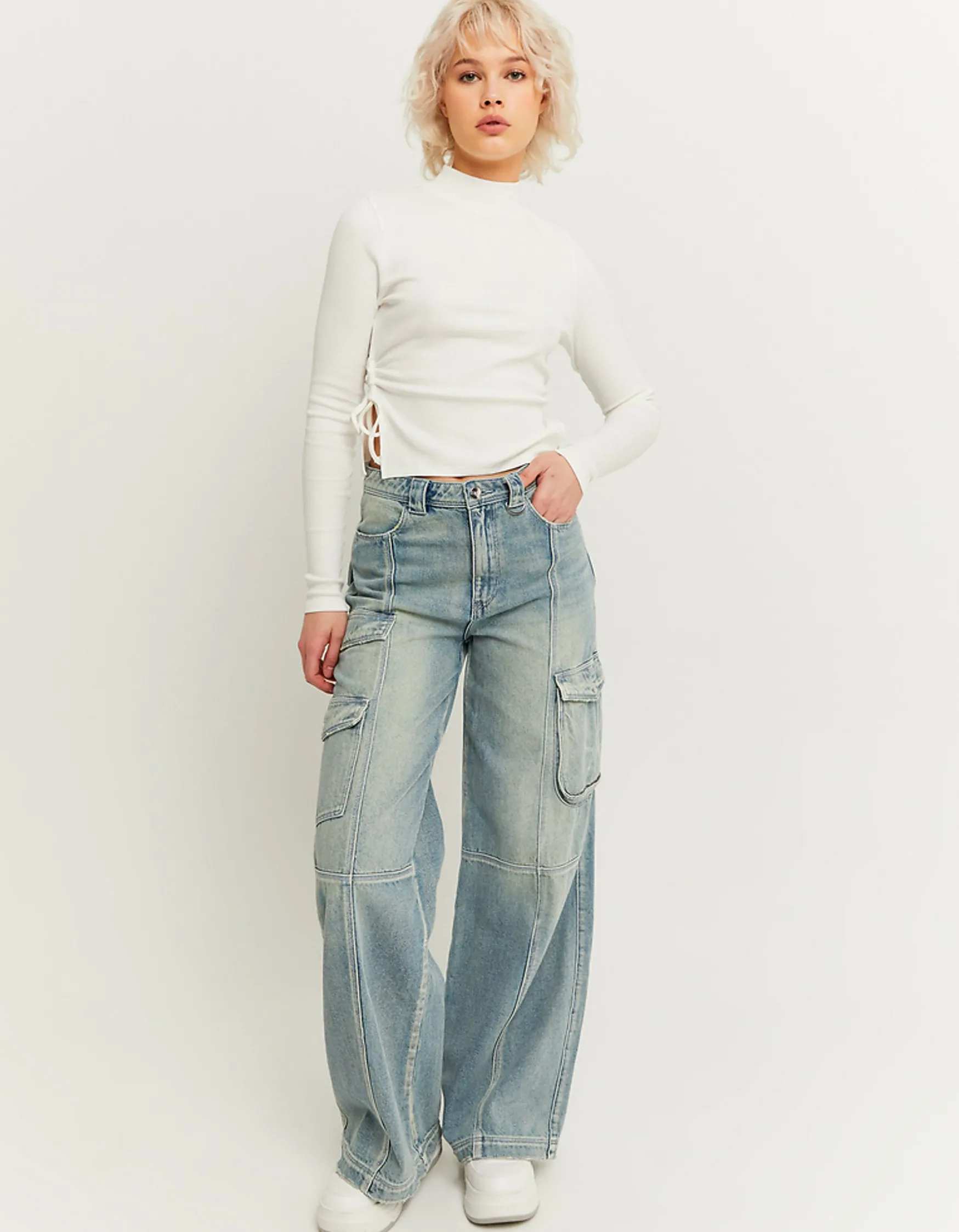 Tally Weijl High Waist Fancy Wide Leg Cargo Jeans^ Jeans | Cargo & Parachute