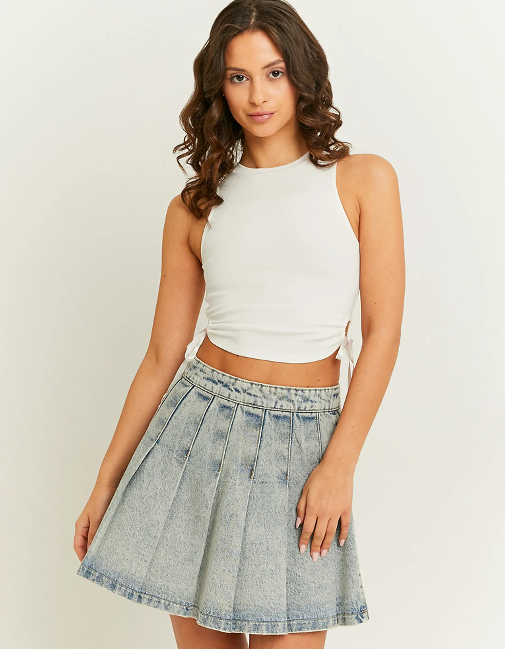 Tally Weijl High Waist Mini Plissee Denim Skort^ Röcke