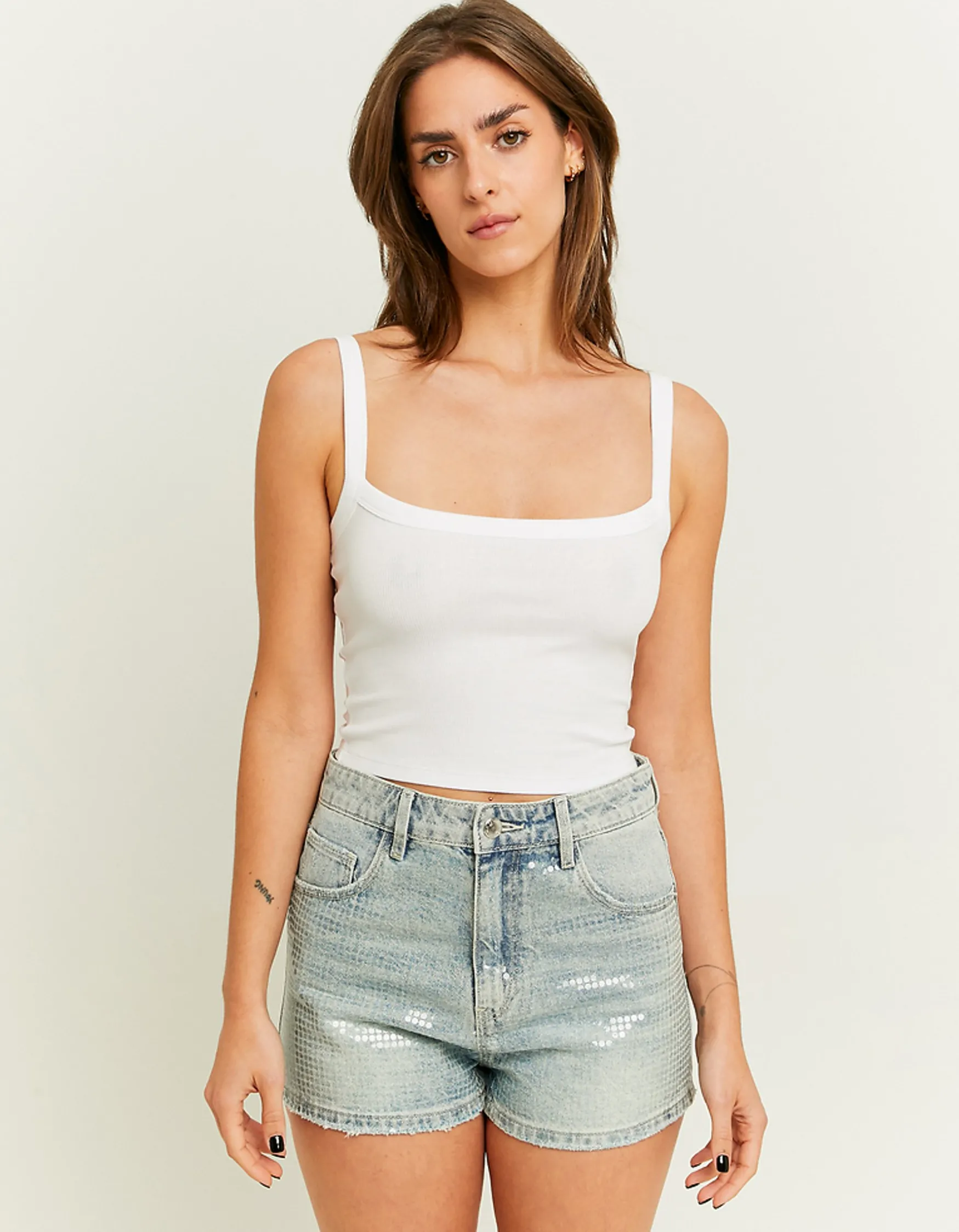 Tally Weijl High Waist Mom Shorts mit Paillettes^ Shorts