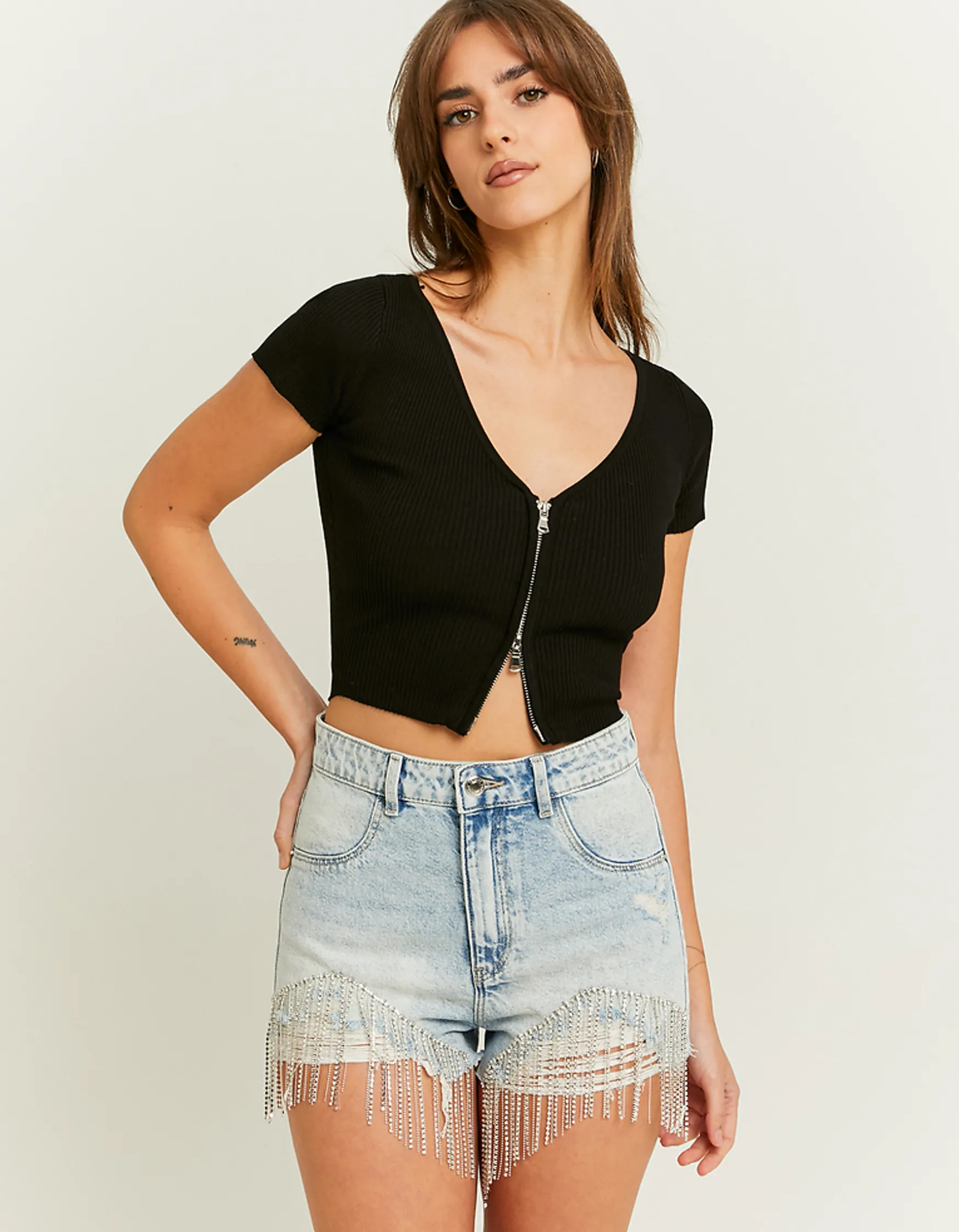 Tally Weijl High Waist Mom Shorts mit Strass^ Shorts