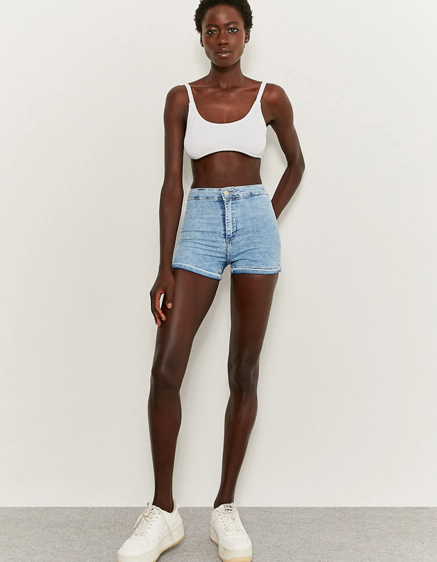 Tally Weijl High Waist Skinny Denim Shorts^ Shorts