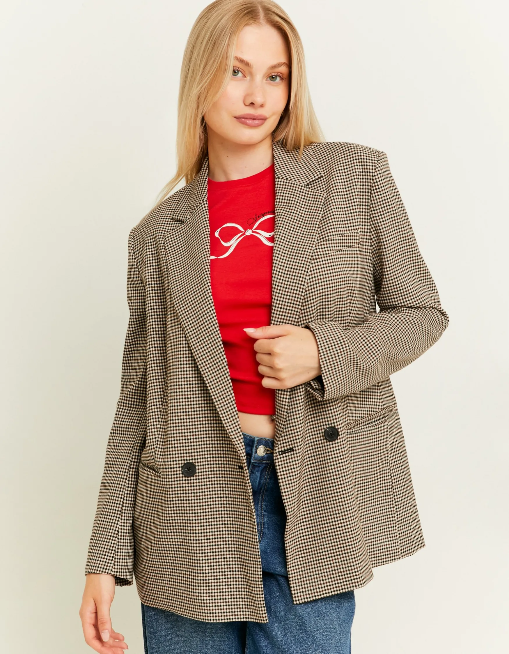 Tally Weijl Karierter zweireihiger Blazer^ Jacken | Total Look