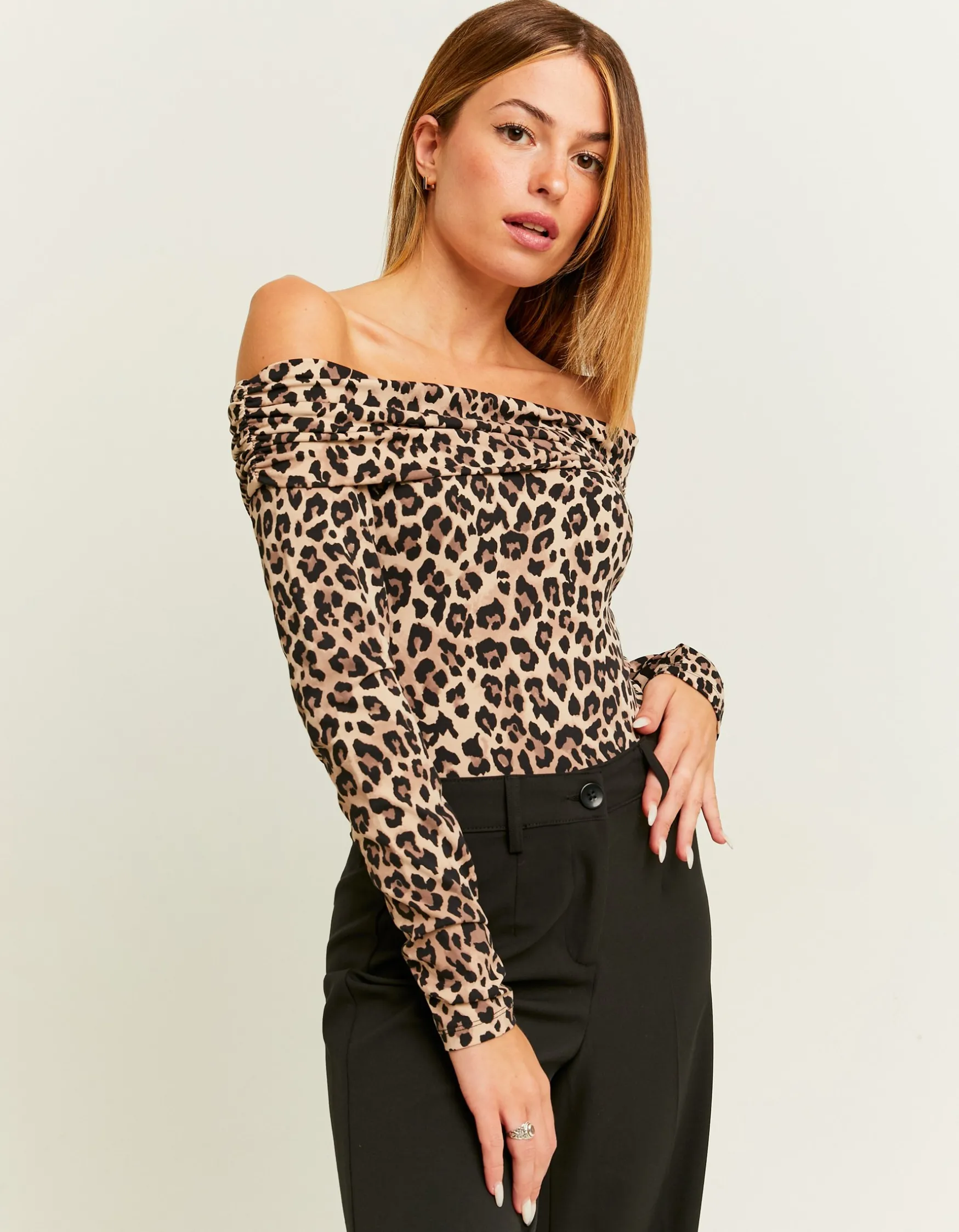 Tally Weijl Leo Print Off Shoulder Bodysuit^ Bodies