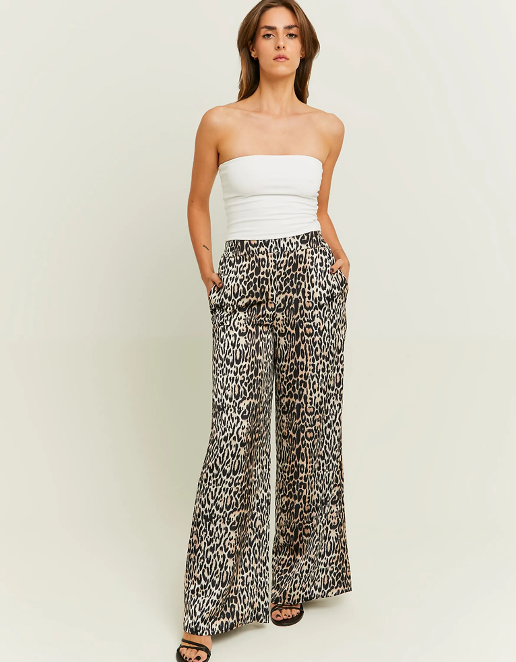 Tally Weijl Leo-Print Satin Wide Leg Hose^ Hosen