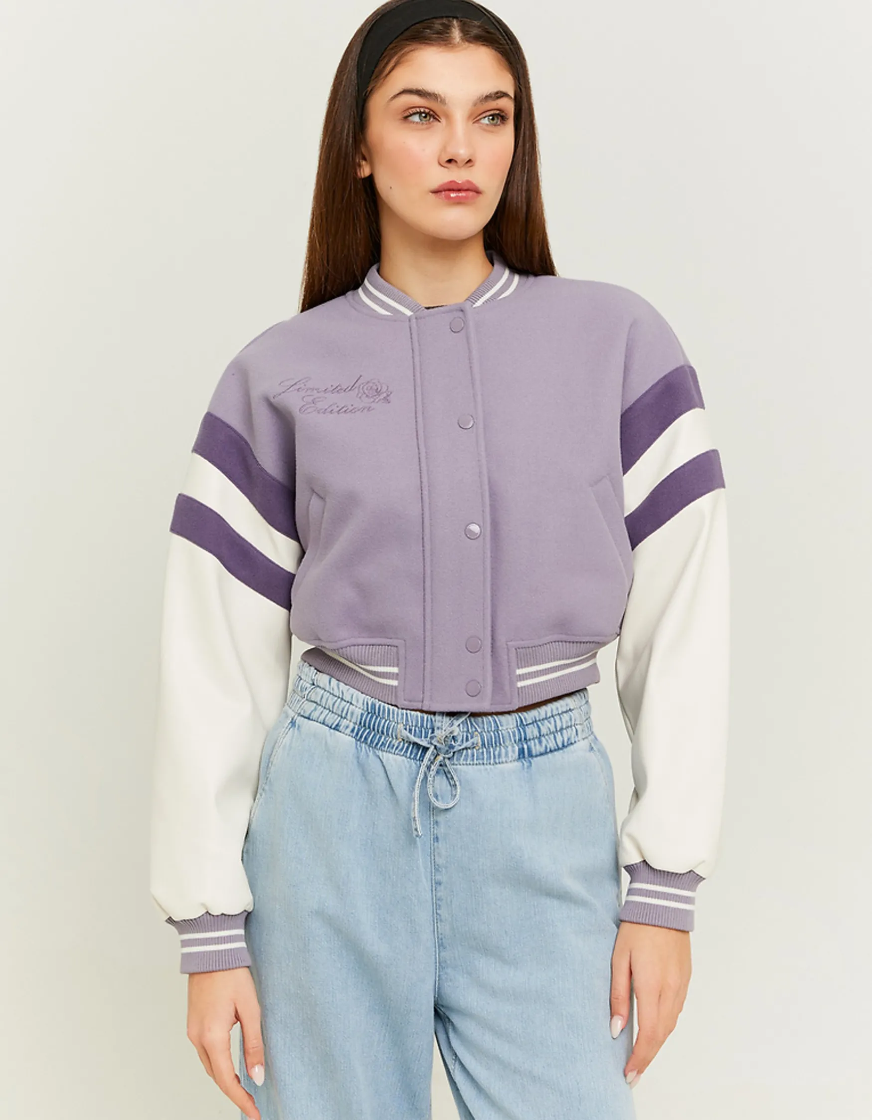 Tally Weijl Lila Cropped Varsity Jacke^ Jacken