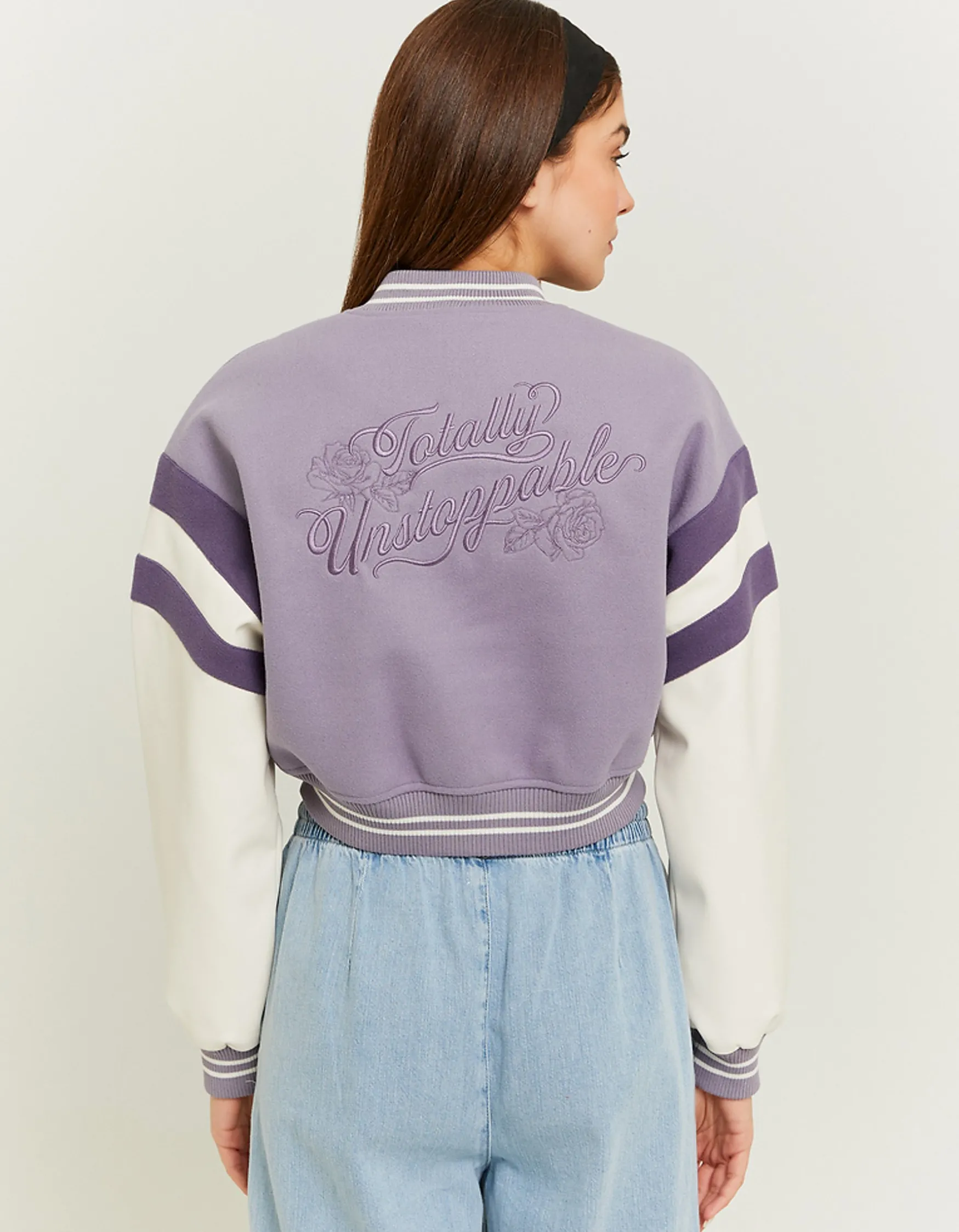 Tally Weijl Lila Cropped Varsity Jacke^ Jacken