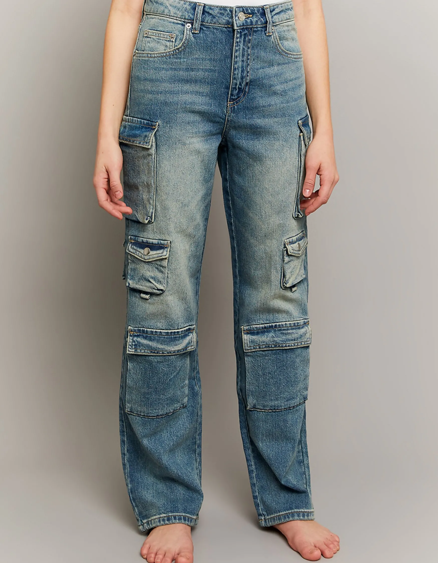 Tally Weijl Mid Waist Cargo Jeans mit mehreren Taschen^ Jeans | Cargo & Parachute