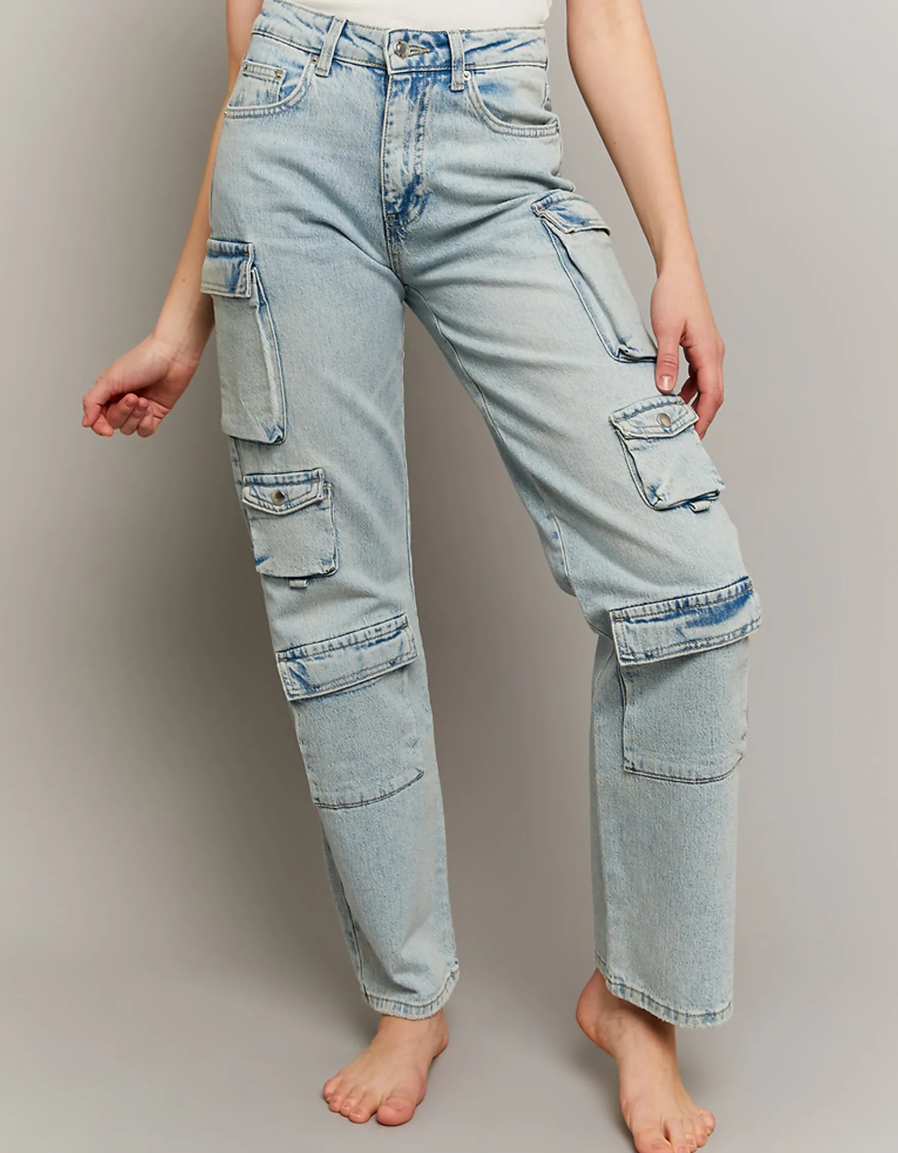 Tally Weijl Mid Waist Cargo Jeans mit mehreren Taschen^ Jeans | Cargo & Parachute