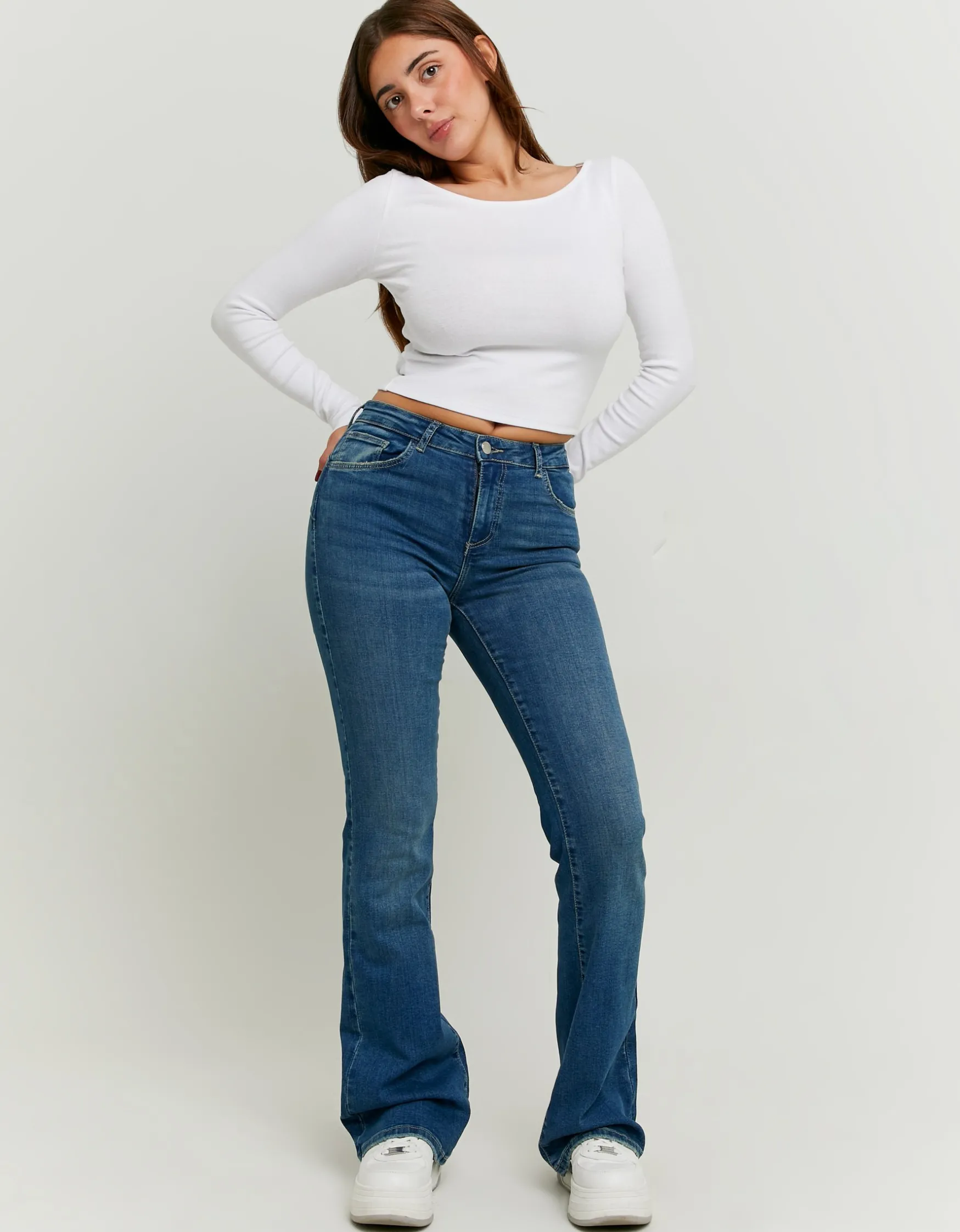 Tally Weijl Mid Waist Push Up Flare Jeans^ Jeans