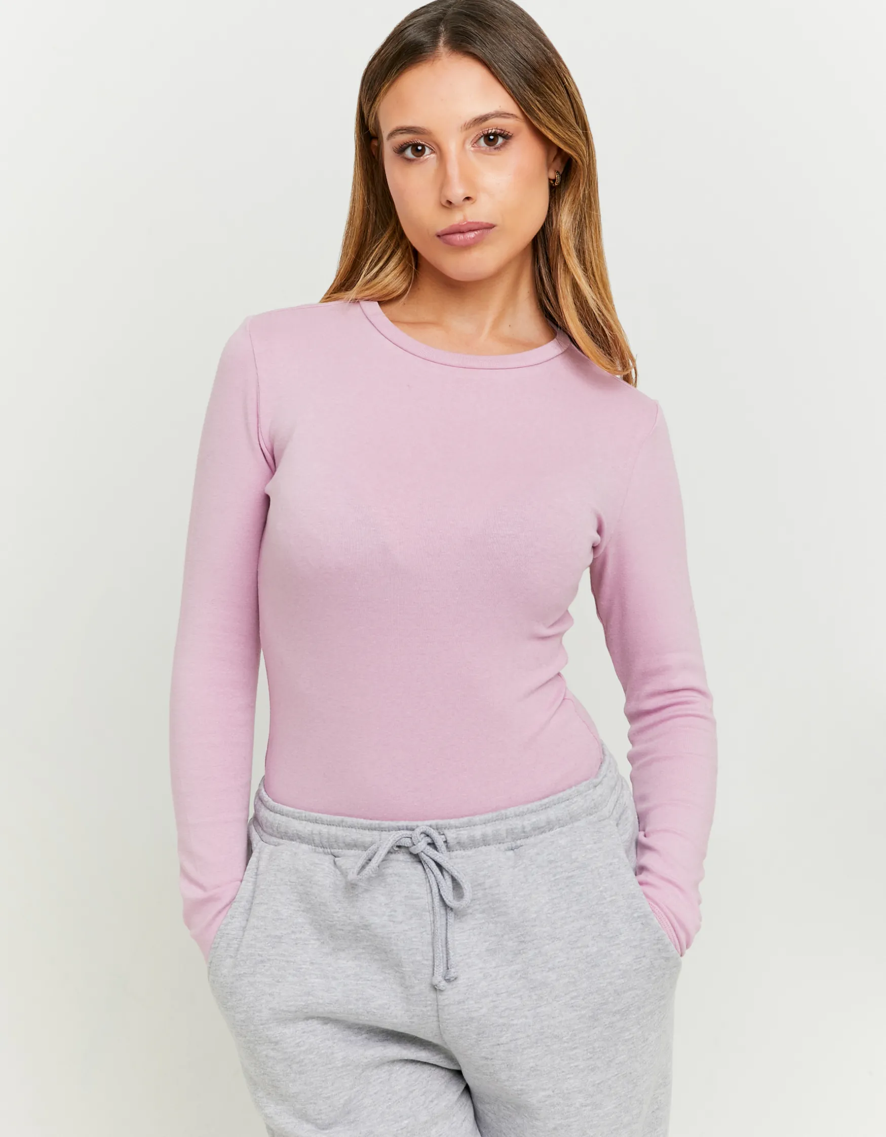 Tally Weijl Pink Basic Bodysuit^ Basic T-Shirts | Bodies