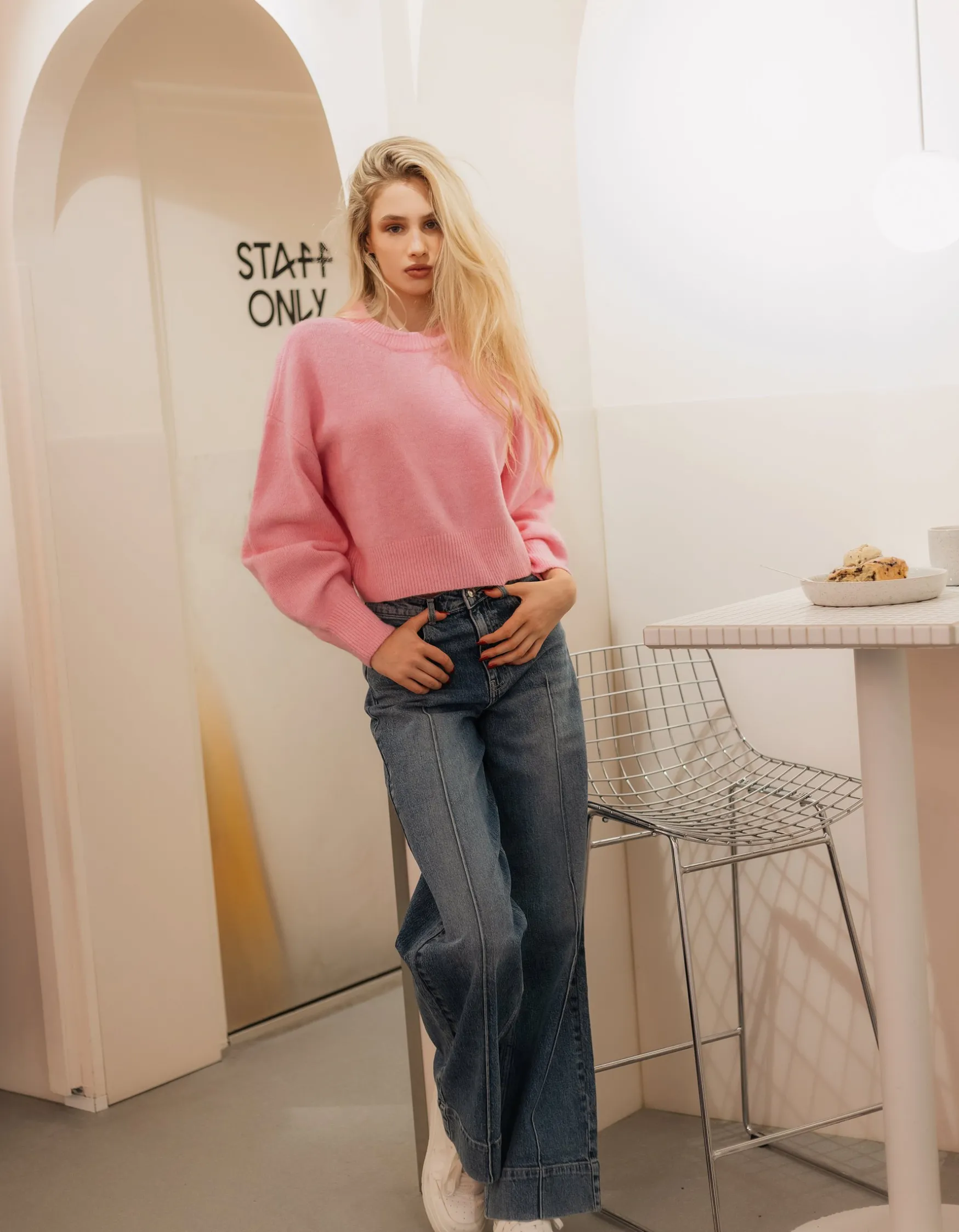 Tally Weijl Pinker Cropped Basic Pullover^ Strick