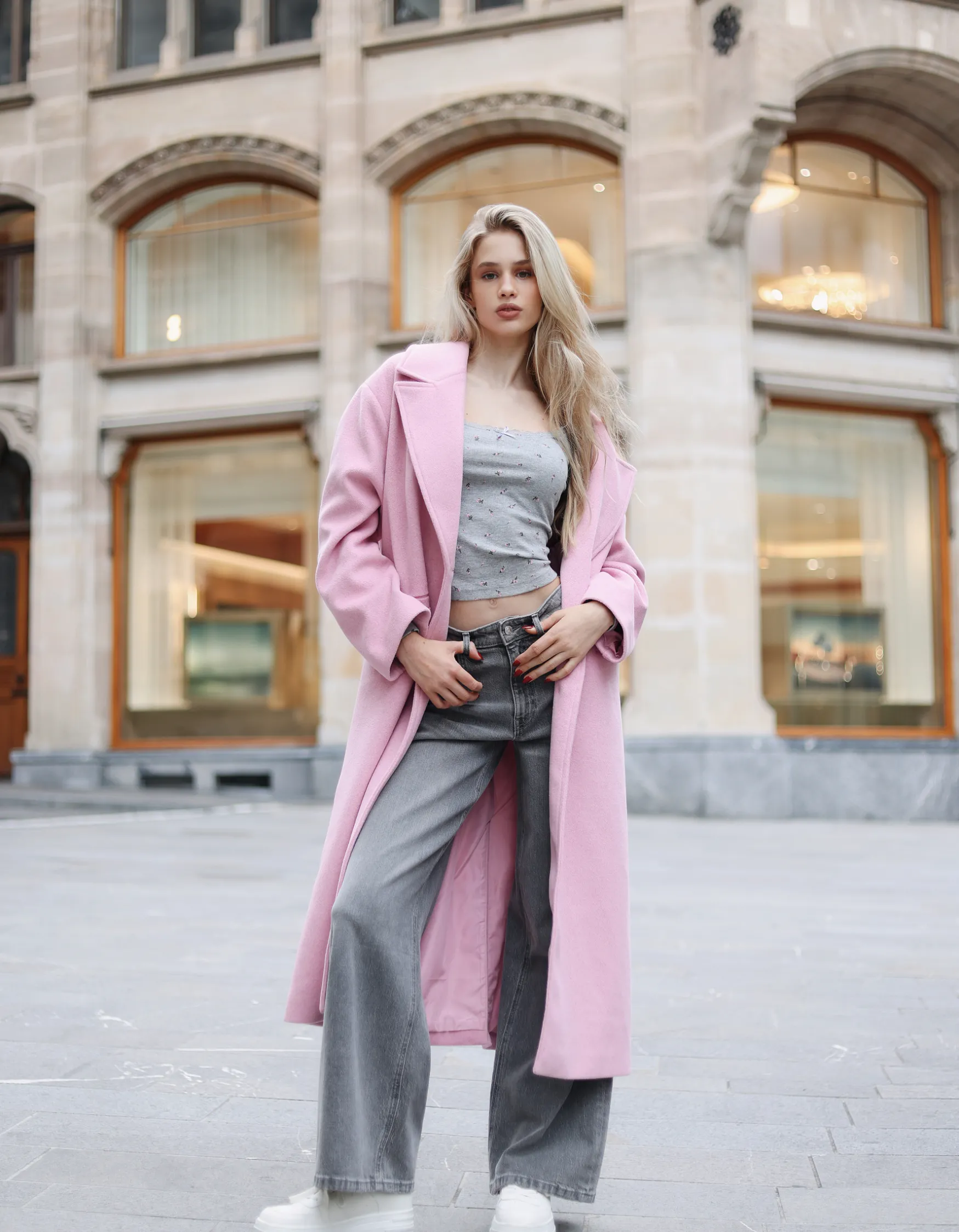 Tally Weijl Pinker Oversized Mantel^ Jacken