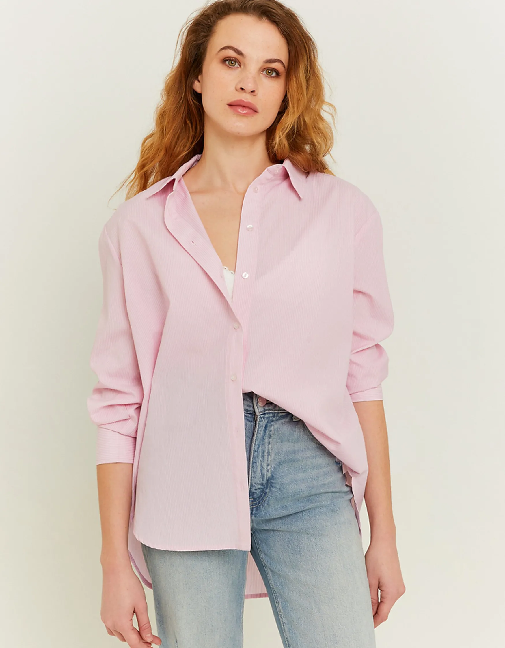 Tally Weijl Pinkes Oversize Shirt mit weissen Streifen^ Blusen & Hemden