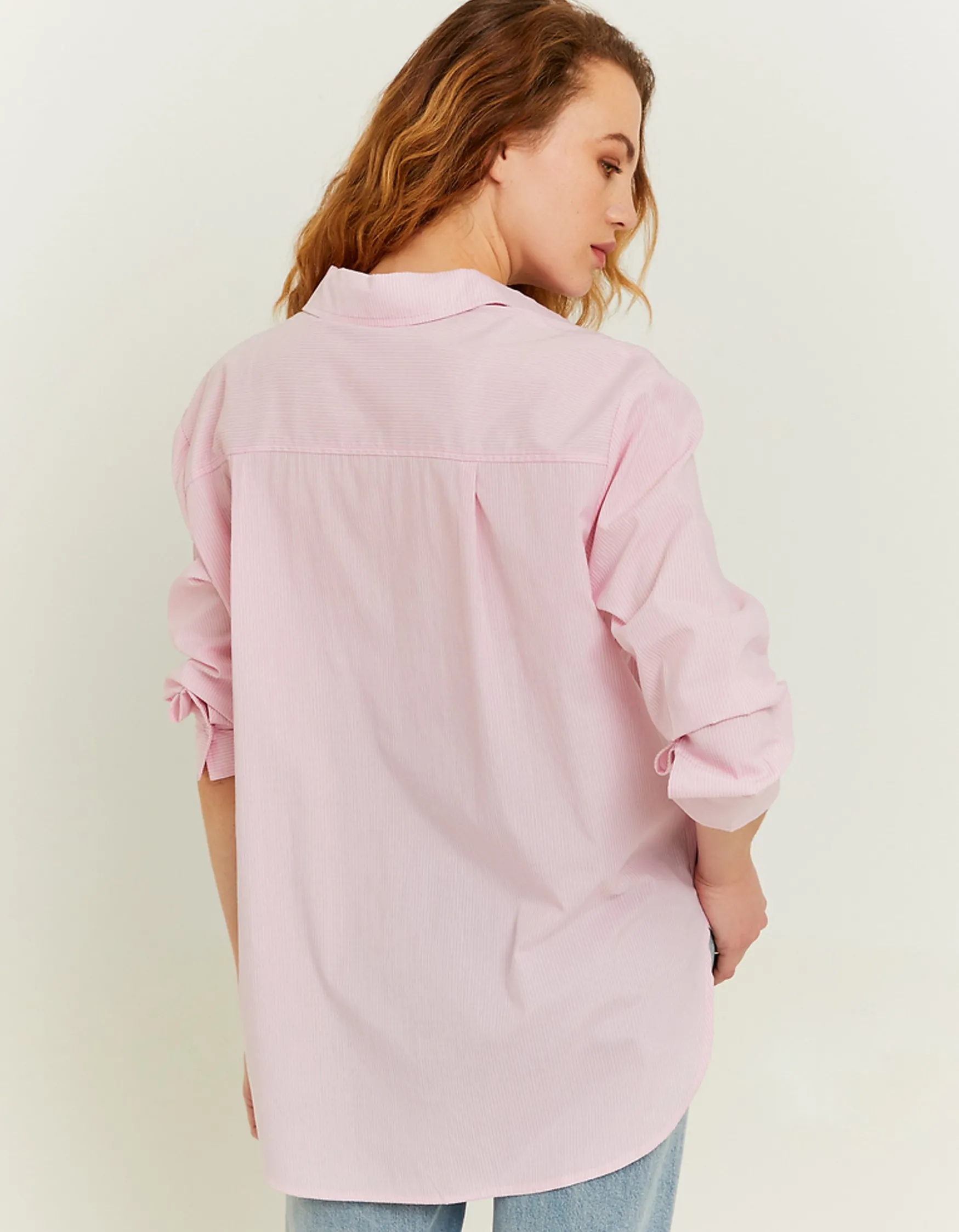 Tally Weijl Pinkes Oversize Shirt mit weissen Streifen^ Blusen & Hemden