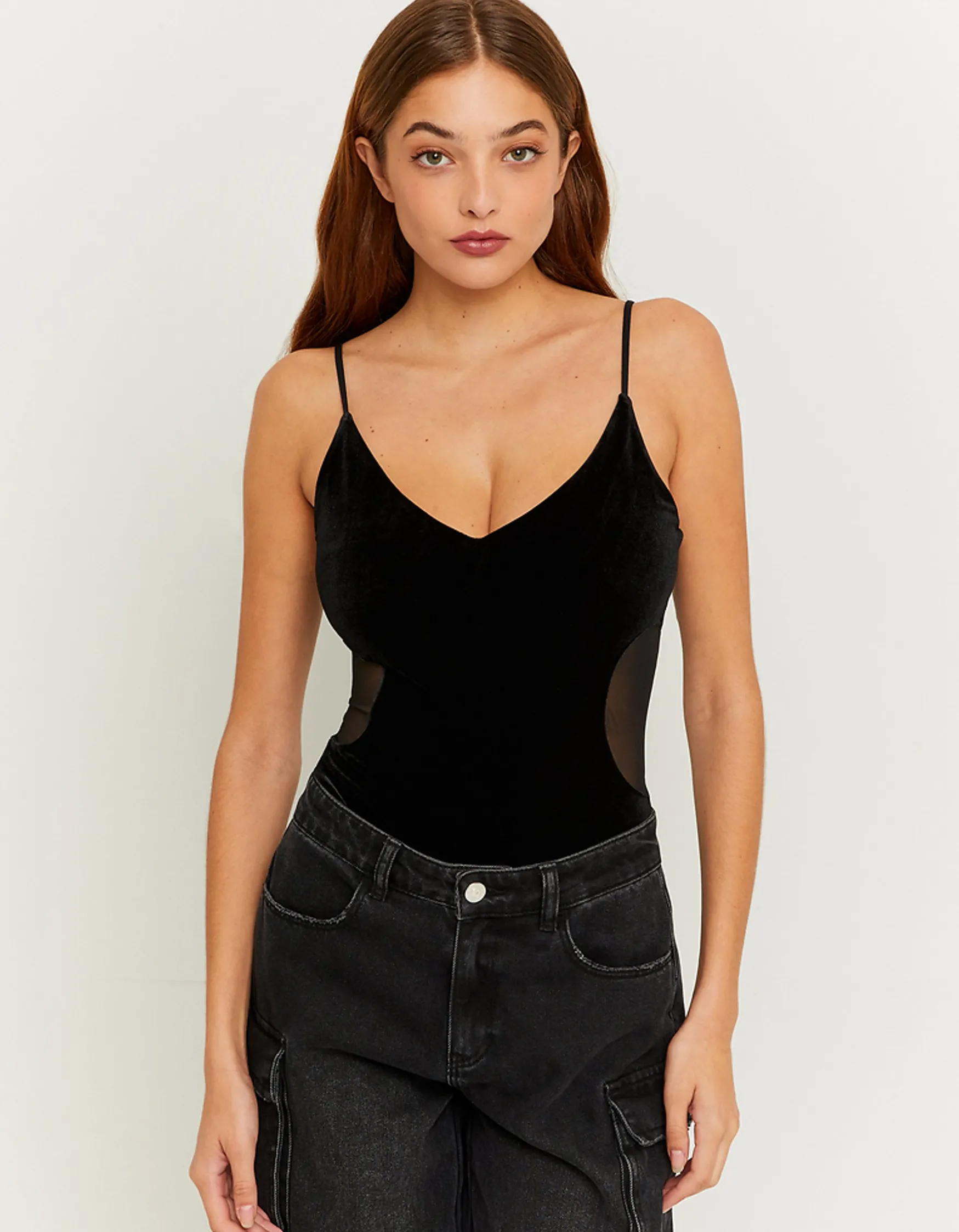 Tally Weijl er Bodysuit aus Samt mit Mesh^ Bodies