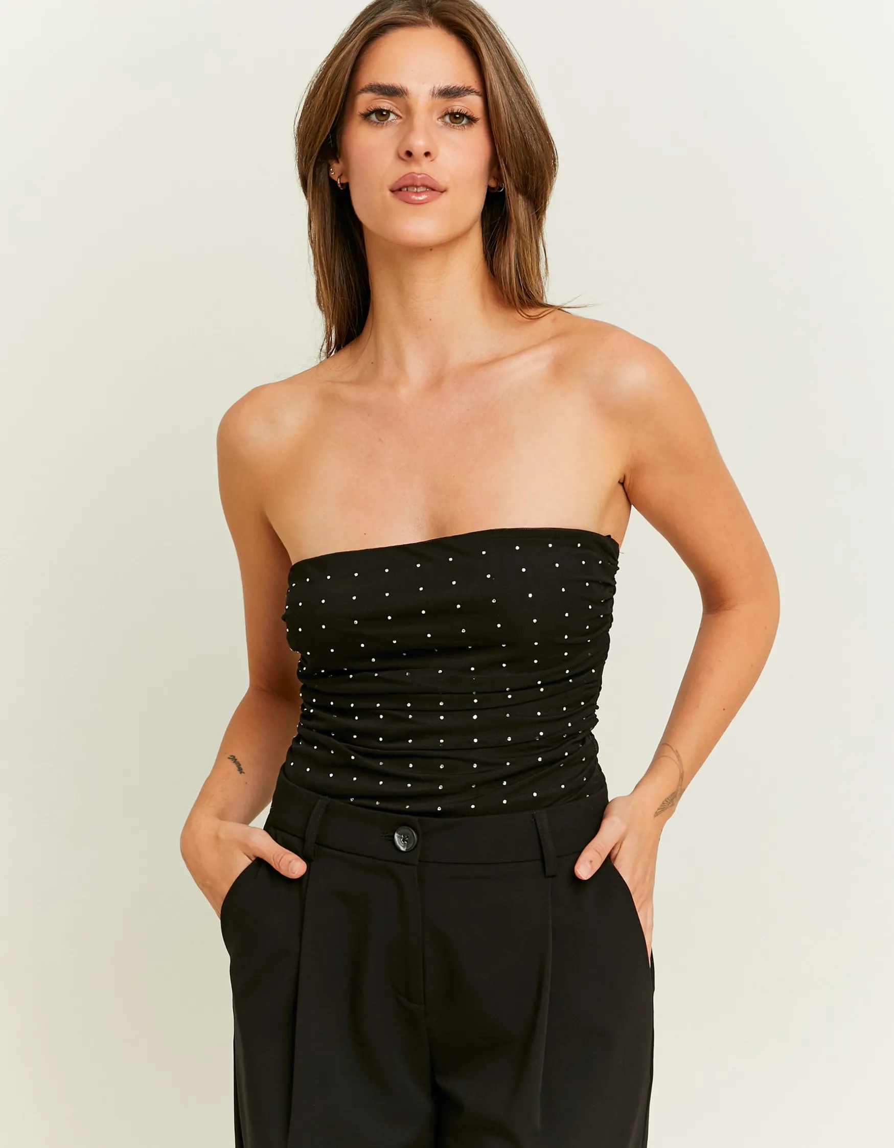 Tally Weijl es Bandeau und geraffter Body mit Strass^ Bodies