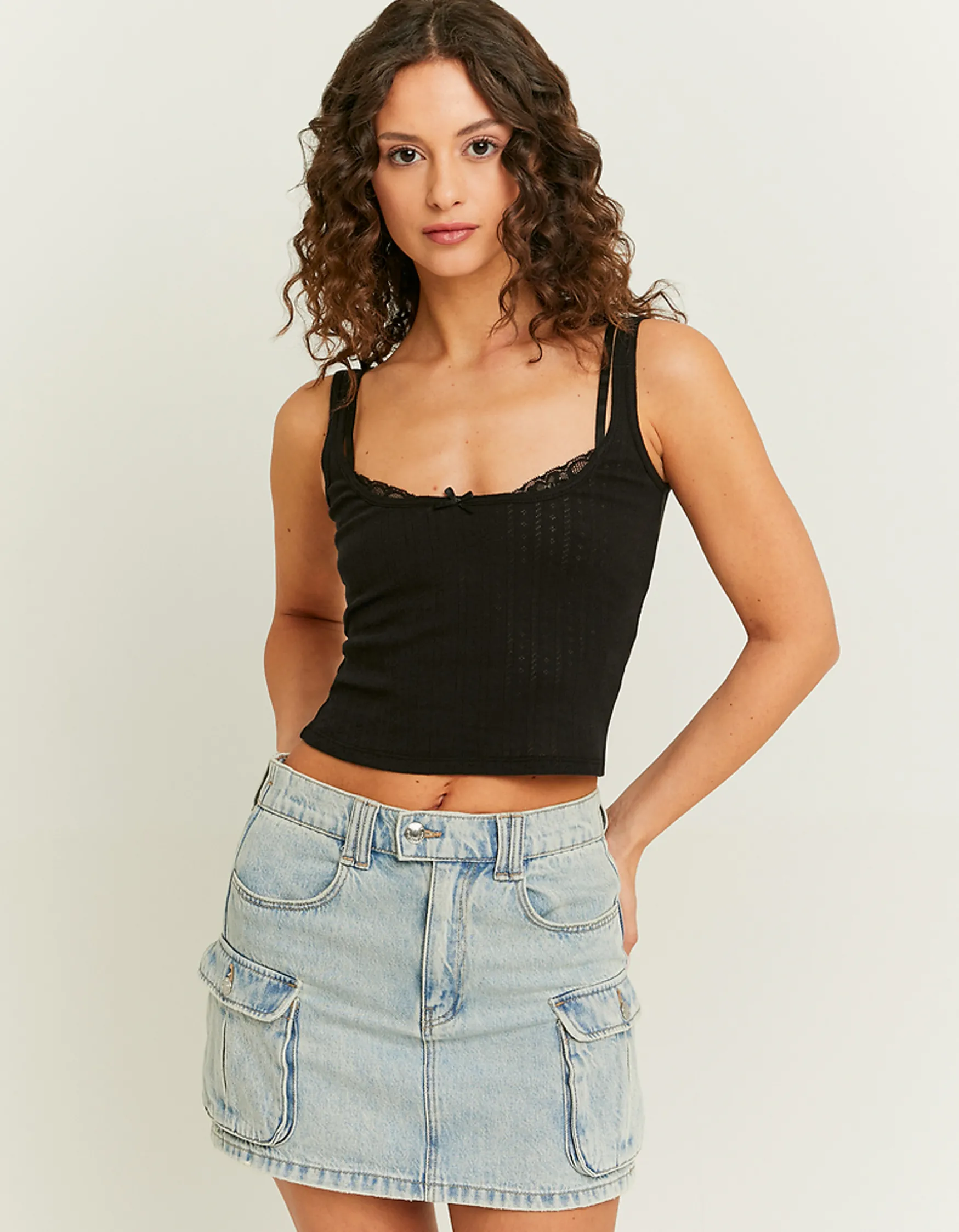 Tally Weijl es Basic Tank Top mit Lace Insert^ Basic T-Shirts