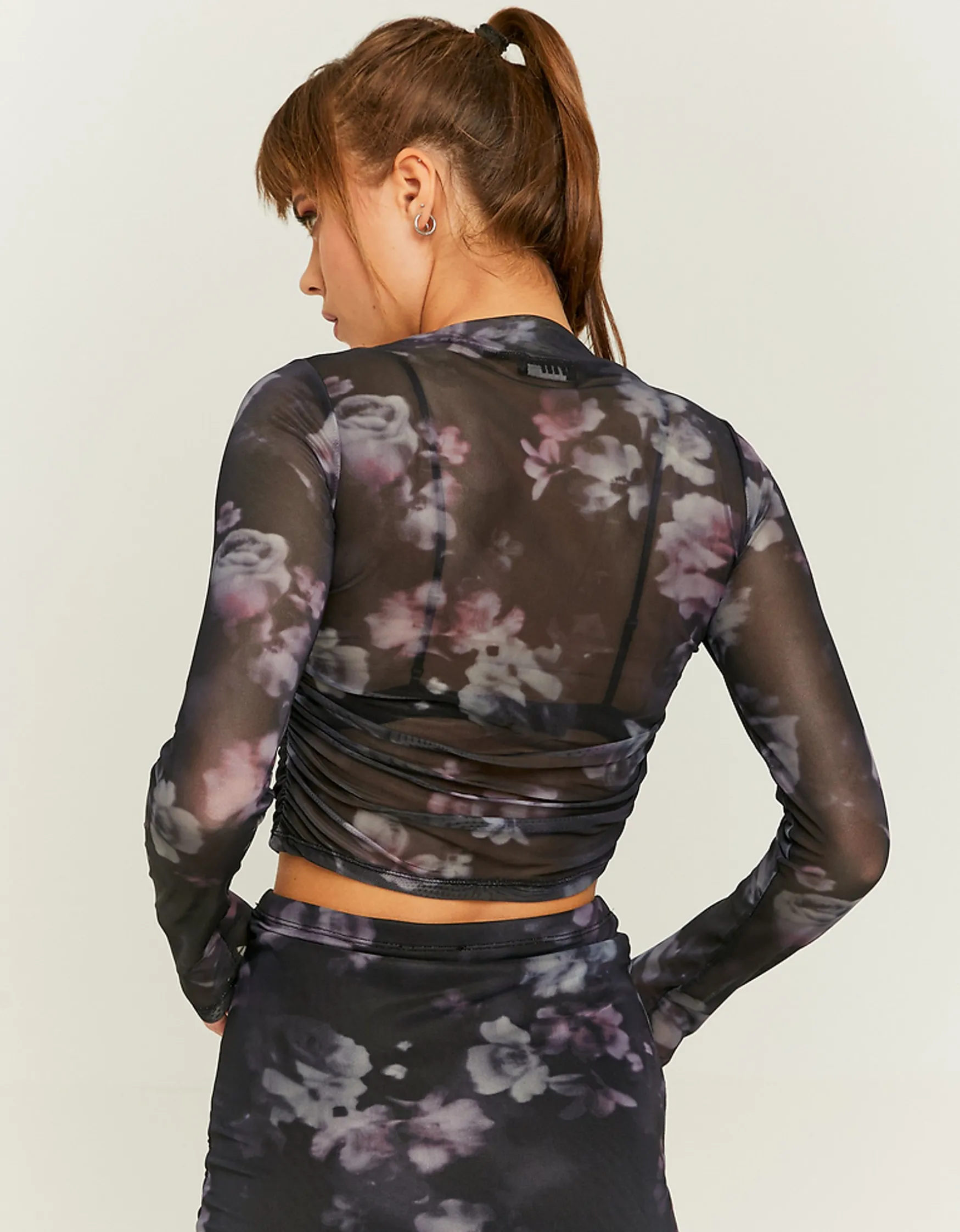 Tally Weijl Schwarzes Blumen Mesh Top^ Tops | Total Look