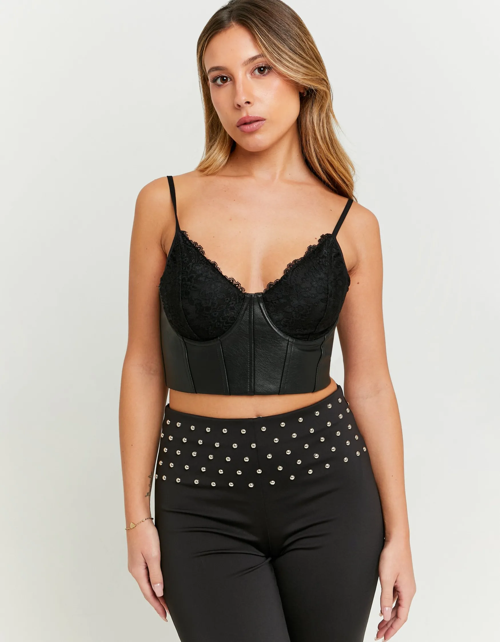 Tally Weijl es Kunstleder Bralette mit Spitzen Cups^ Tops