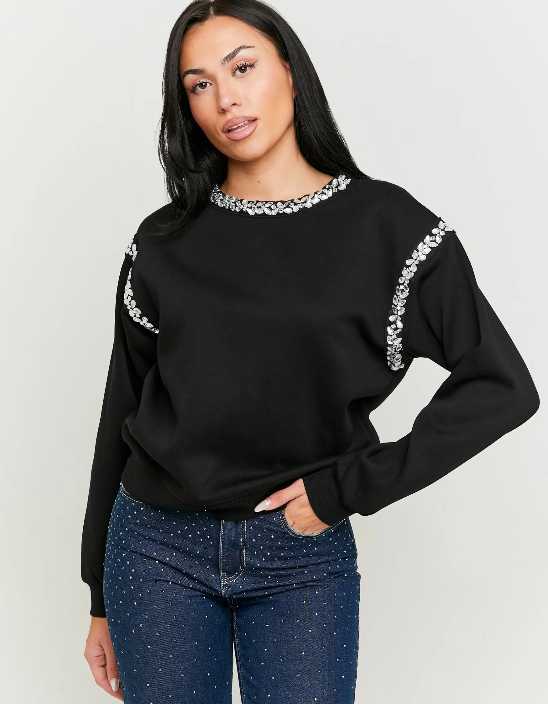 Tally Weijl es Sweatshirt mit Strass^ Sweatshirts & Hoodies