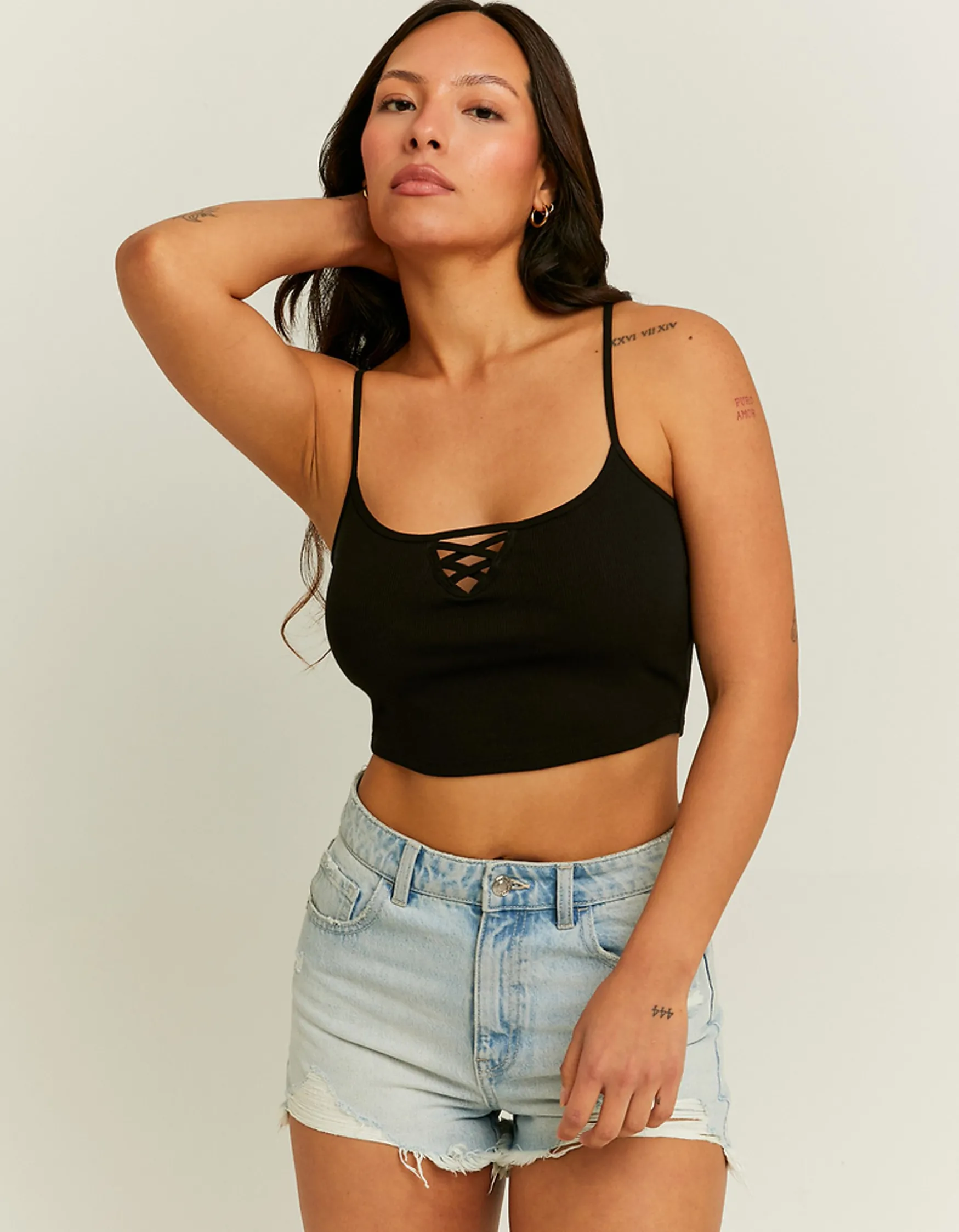 Tally Weijl es Tank Top mit Front Lace Up Detail^ Basic T-Shirts