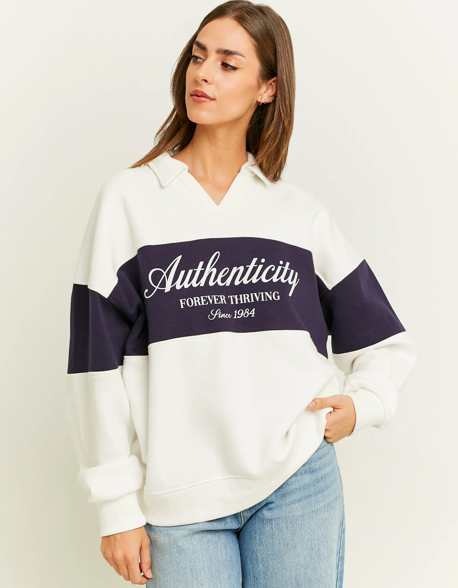 Tally Weijl Sweatshirt mit Polokragen im Varsity-Look^ Sweatshirts & Hoodies