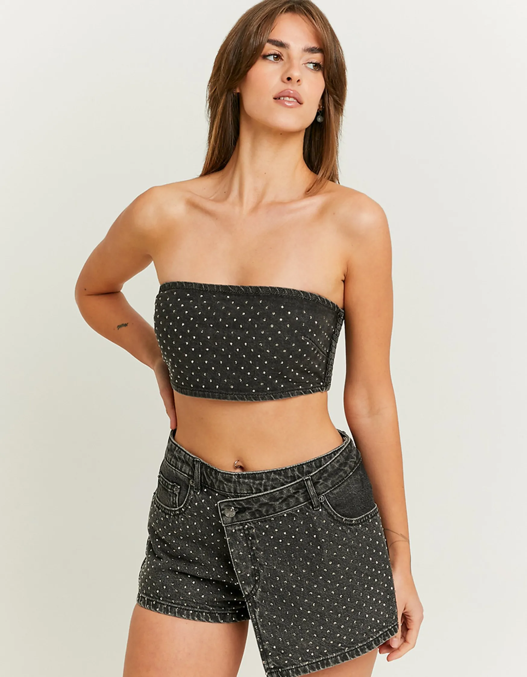 Tally Weijl Verziertes Denim Crop Top^ Tops | Total Look