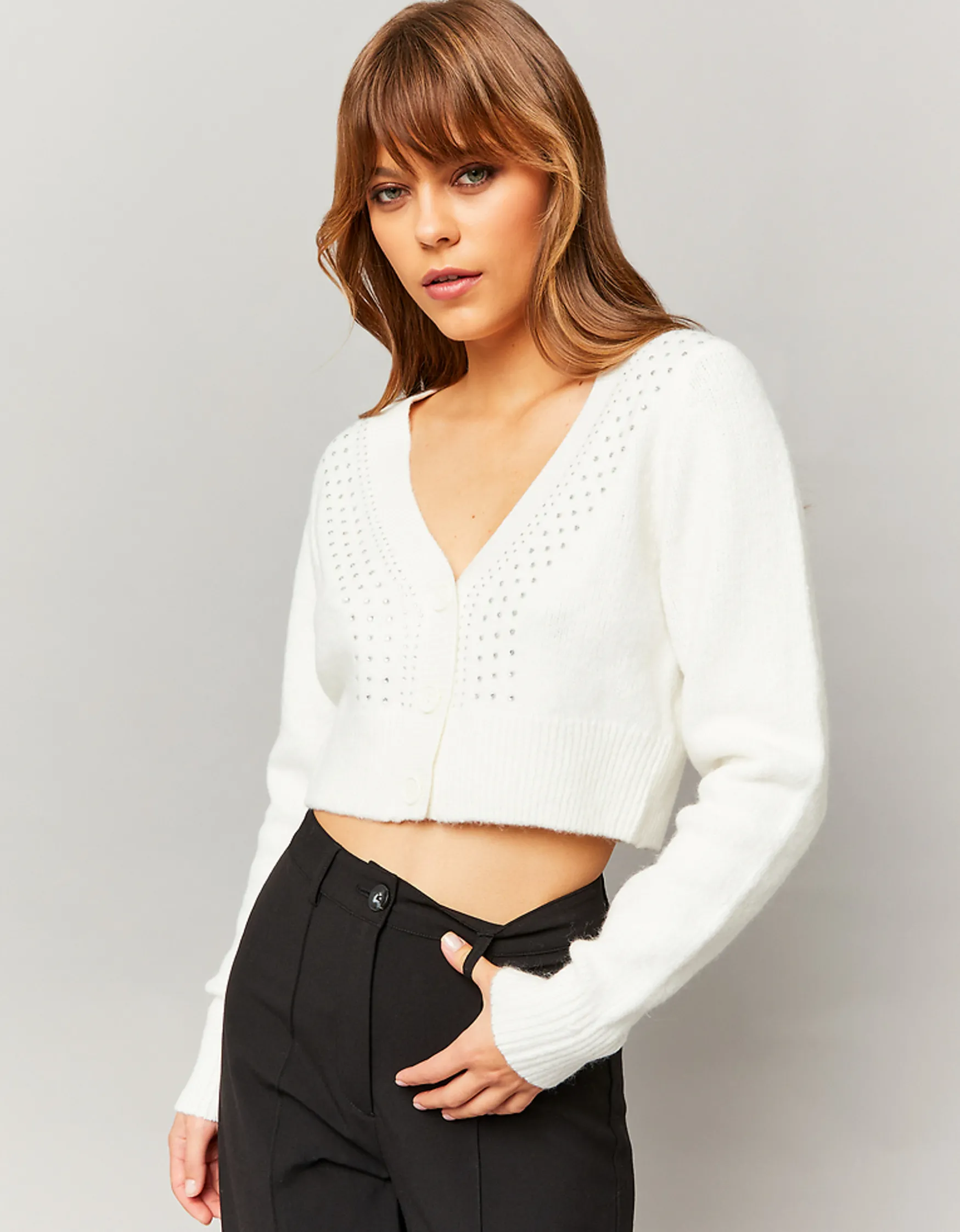 Tally Weijl er Cropped Cardigan mit Strass^ Strick