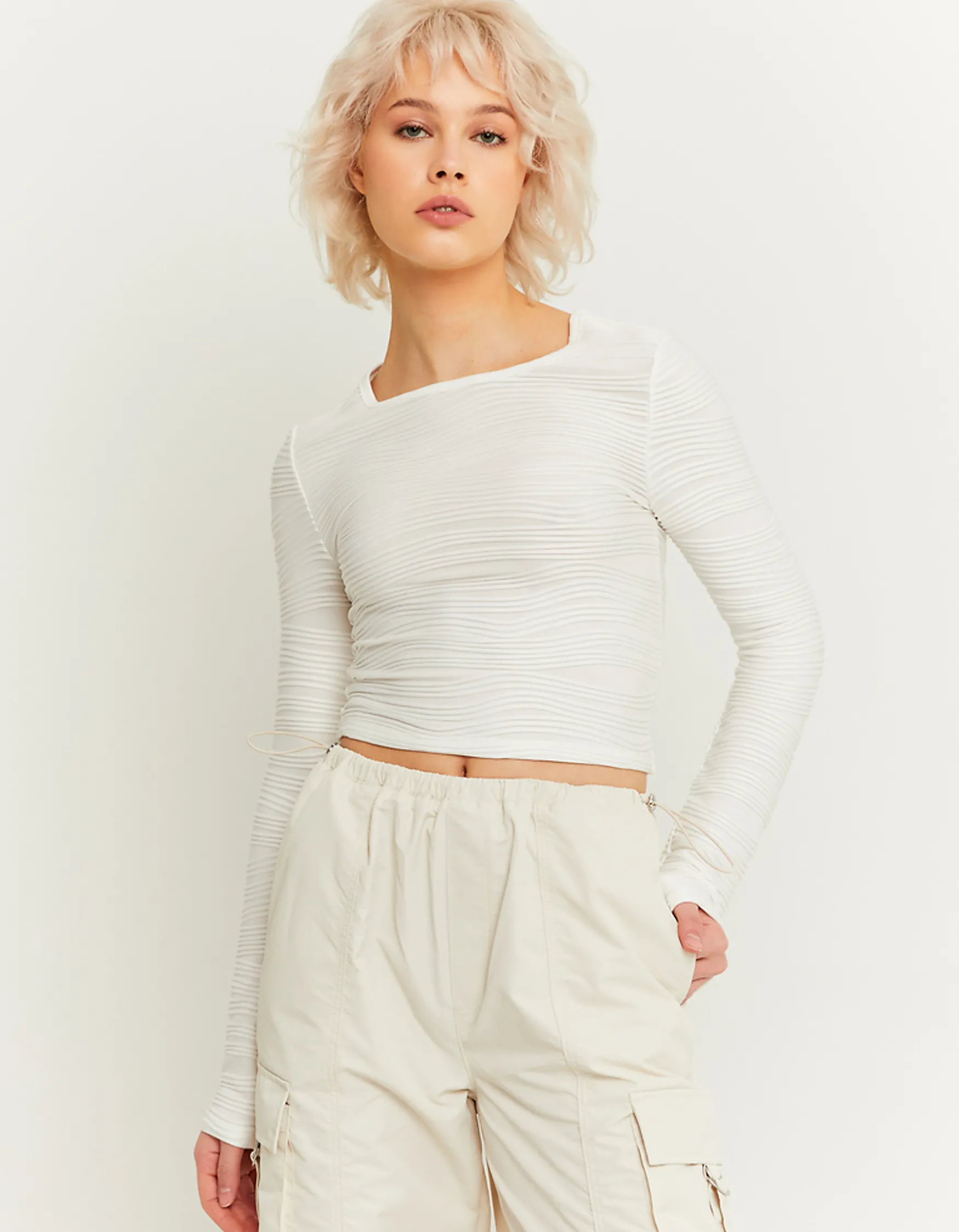 Tally Weijl es gewelltes strukturiertes Crop Top^ Tops