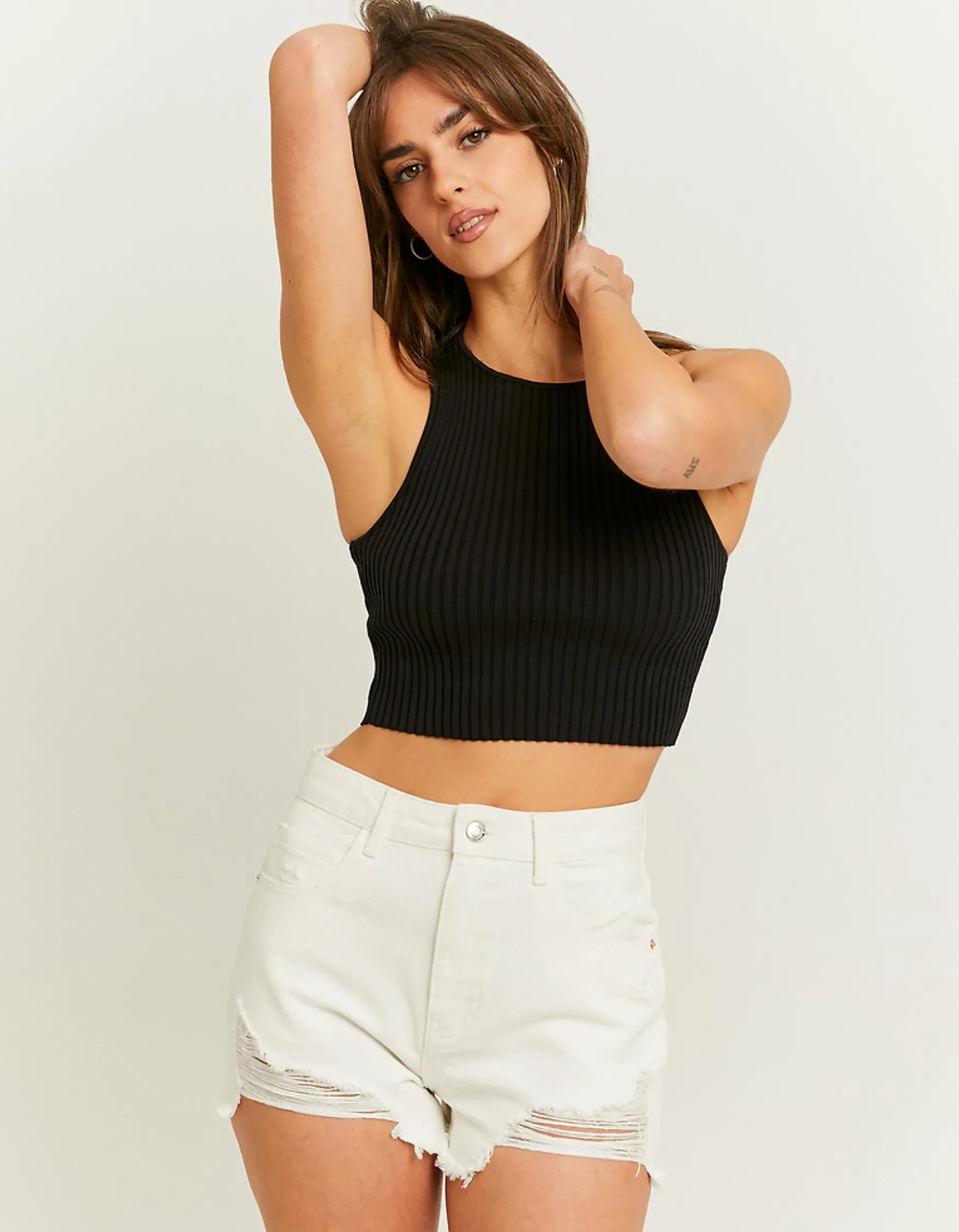 Tally Weijl Weisse High Waist Mom Shorts^ Shorts