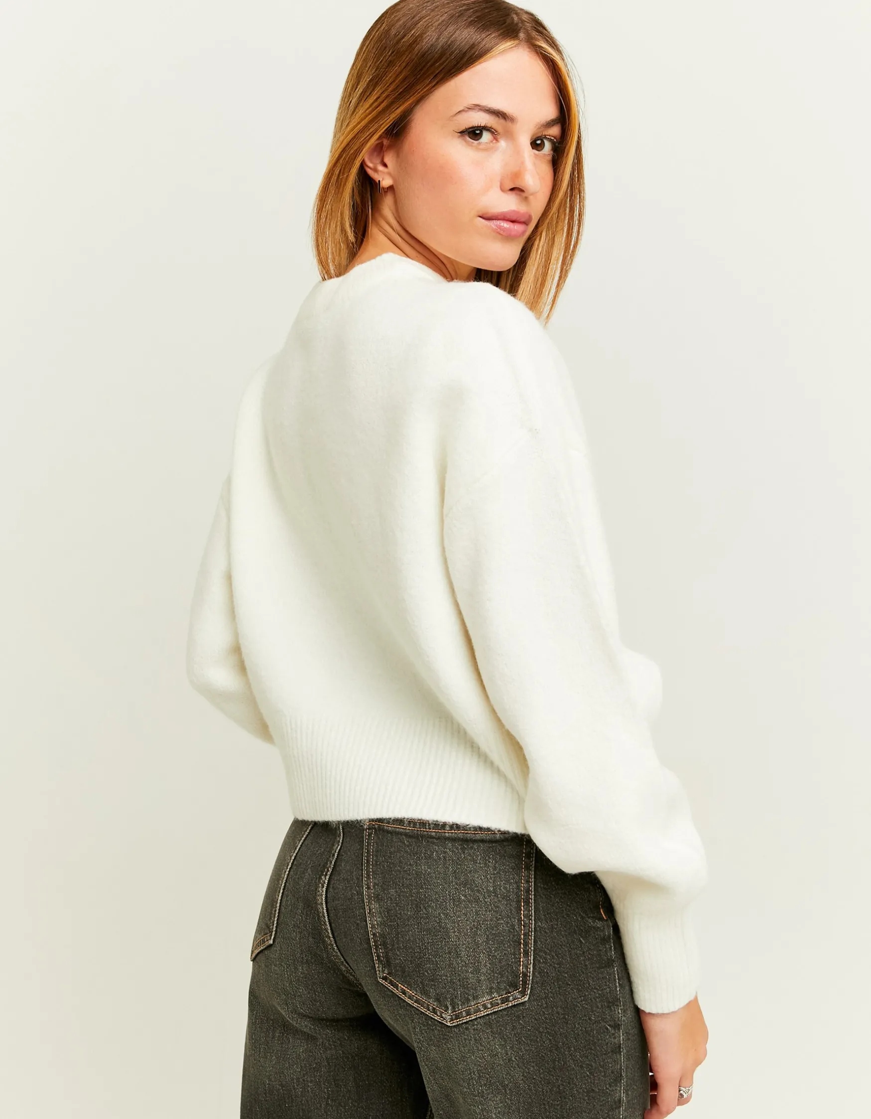 Tally Weijl Weisser Cropped Basic Pullover^ Strick