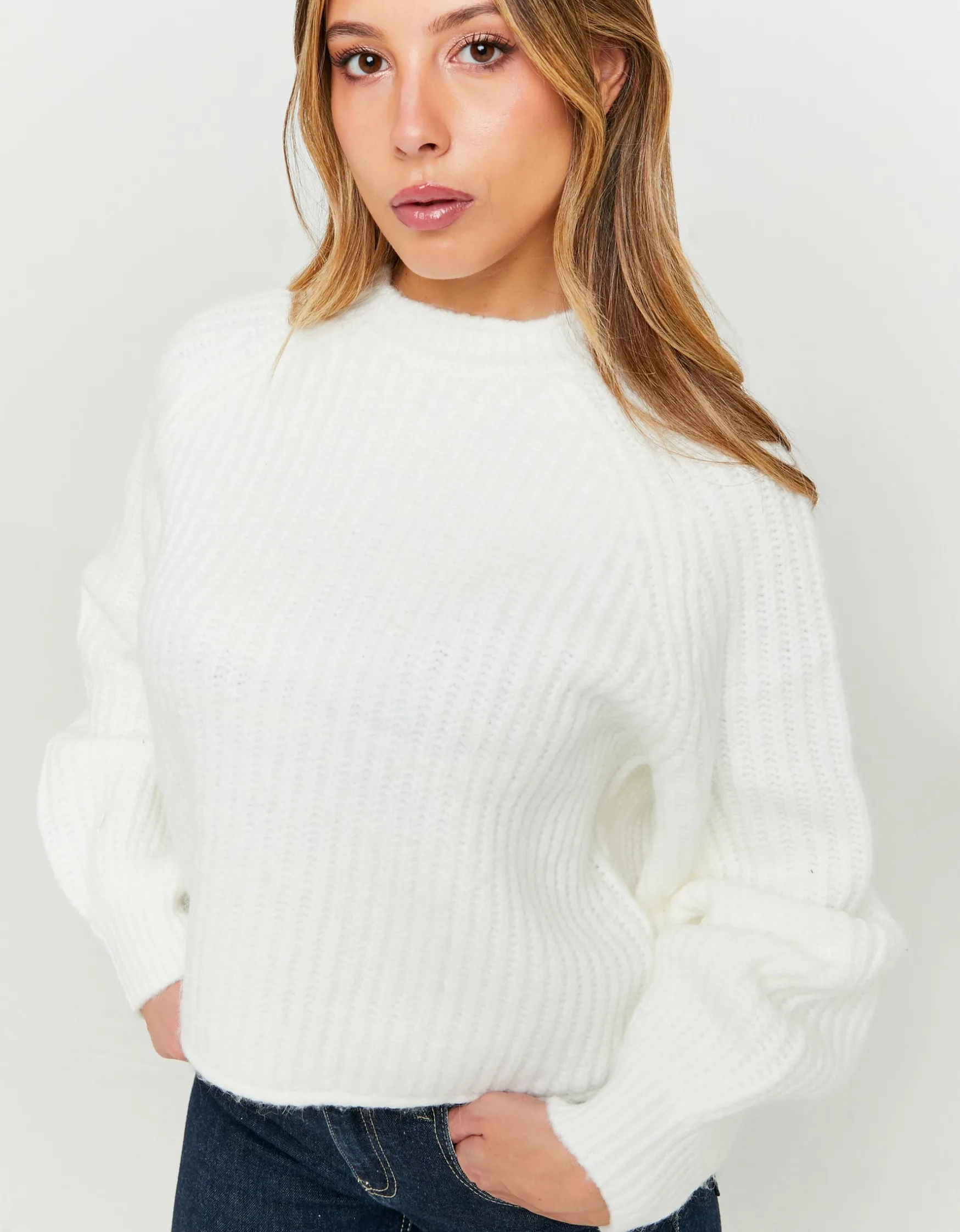 Tally Weijl Weisser Cropped Pullover^ Strick