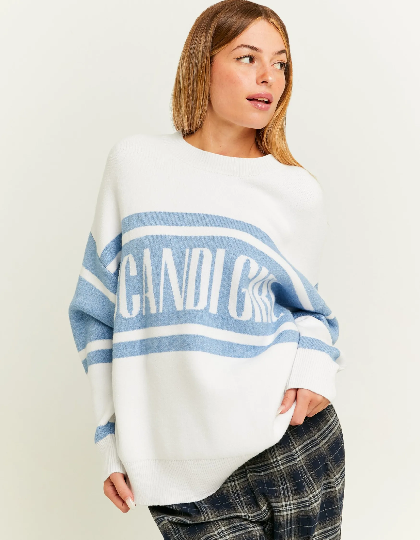 Tally Weijl Weisser Oversized Pullover mit Print^ Strick